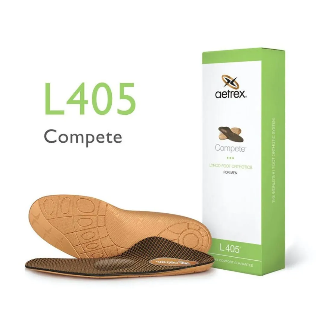 Light Run aetrex L405M Men's Compete Ortho Cup Support for Medium & High Arches   Relieves Metatarsal Area