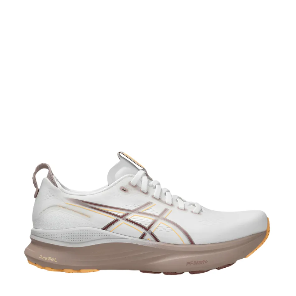 Speed Cushioning Amateur athletes ASICS Women's GEL-KAYANO 32 Running Shoes in White/Orange Glow AW25