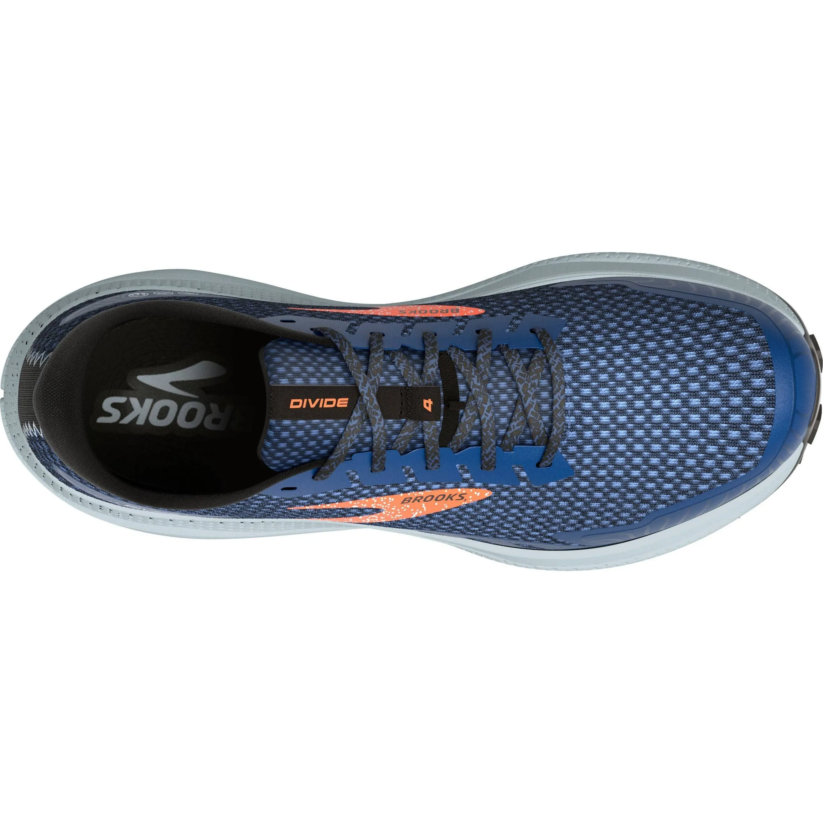 Well Cushioned Brooks Divide 4 Mens Trail Running Shoes - Navy