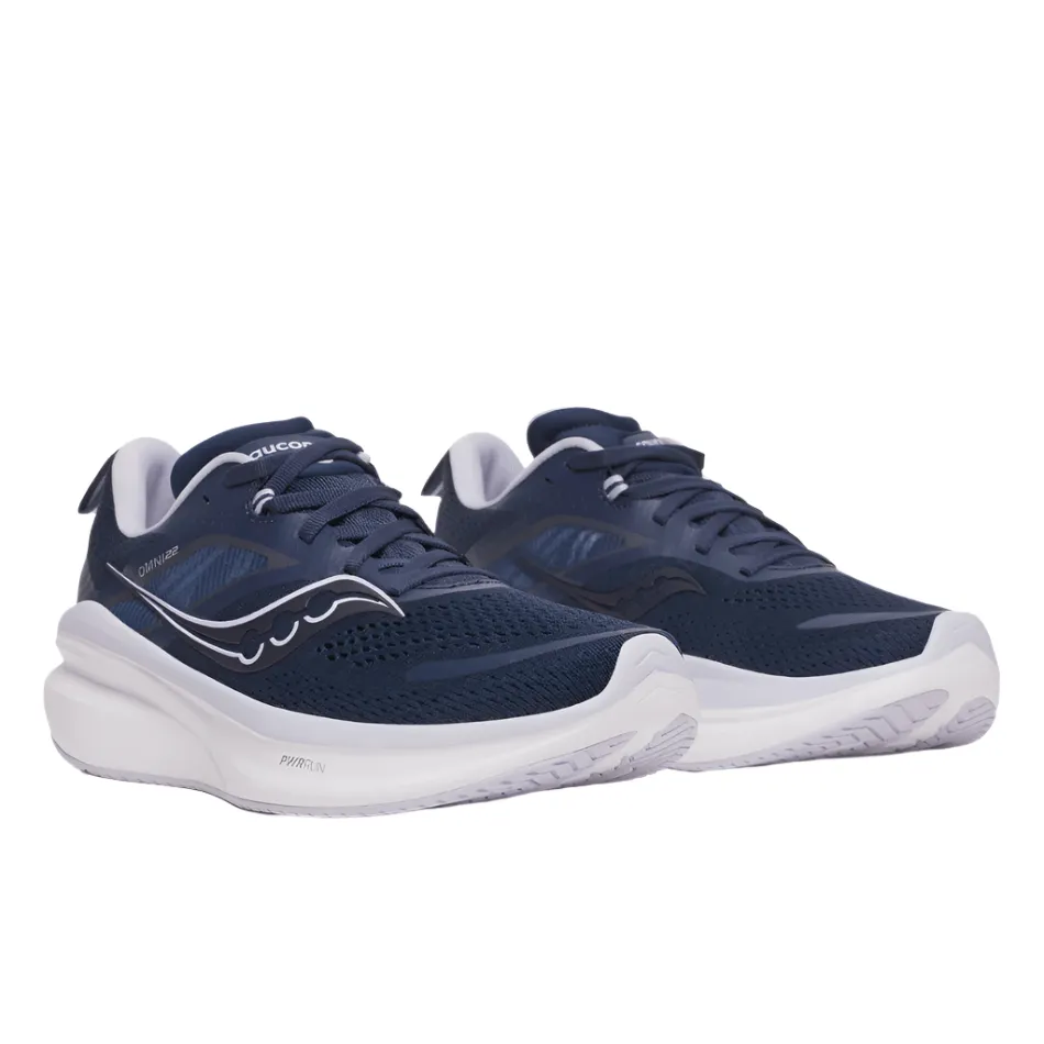 Comfort Edge Saucony Women's Omni 22 Running Shoes in Navy/Aster AW25