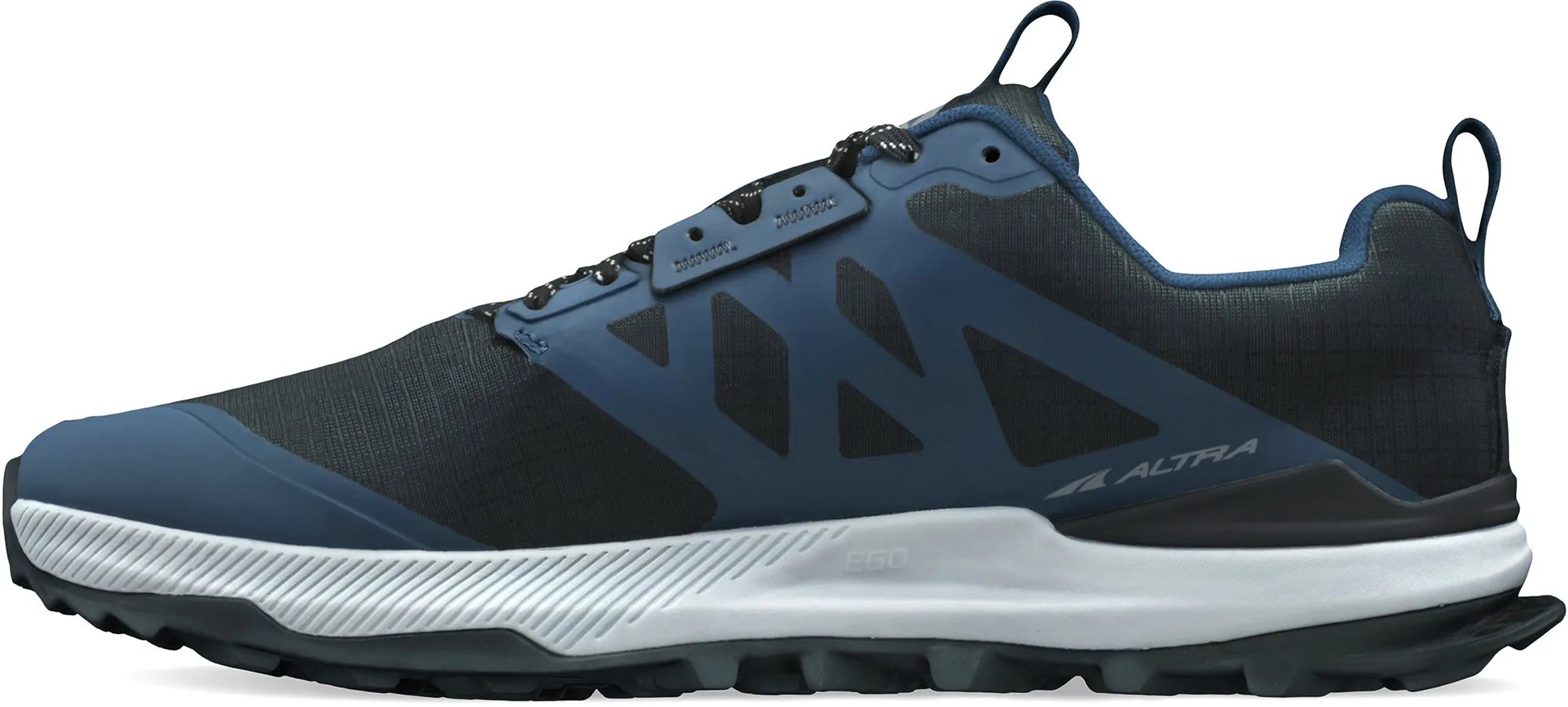 Altra Lone Peak 8 WIDE FIT Mens Trail Running Shoes - Navy Running Cycle Cushioned collars reduce rubbing on the ankle area
