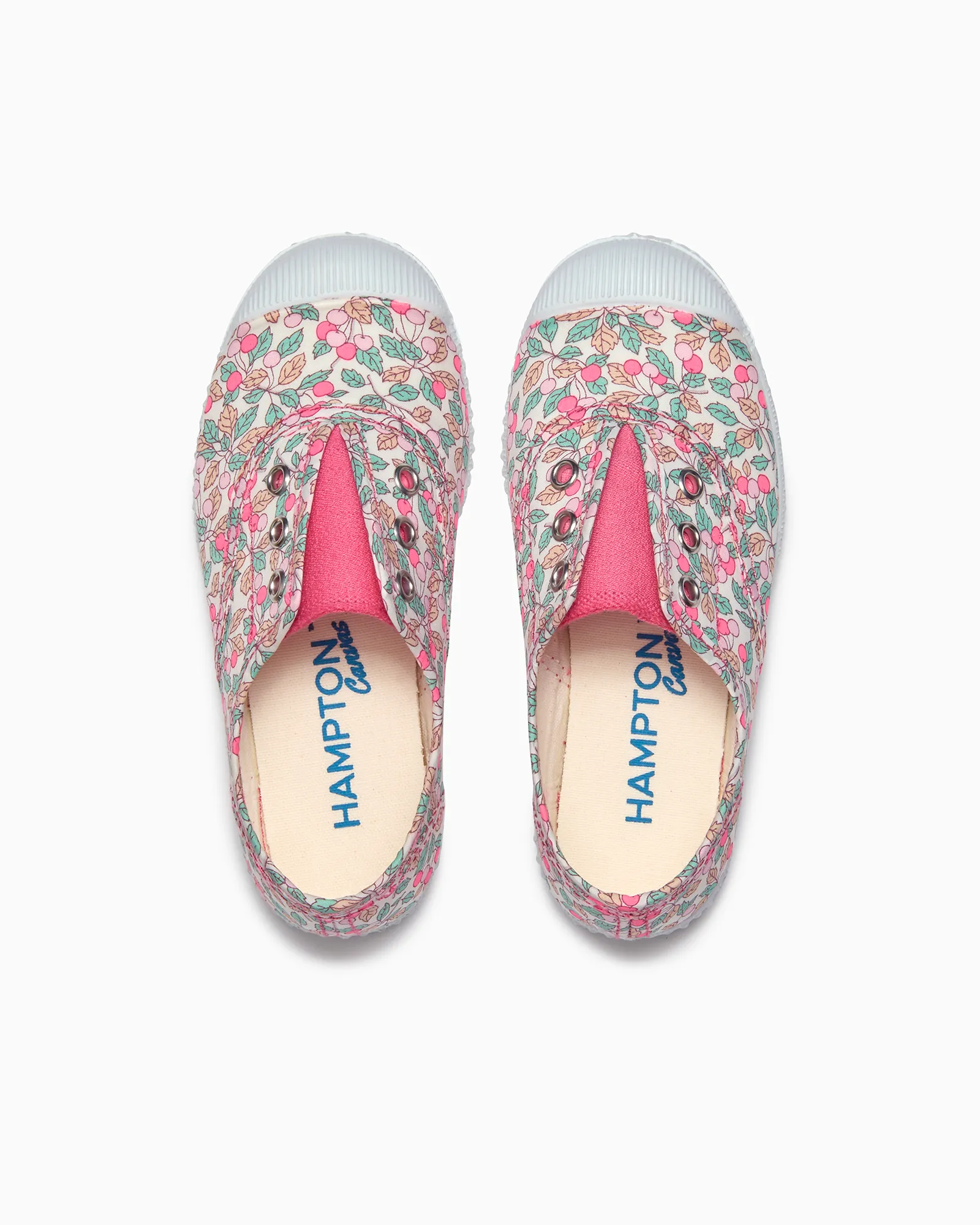 Hampton Canvas Plum Print Plimsolls in Coco Cherry Urban Everyday Urban Sport