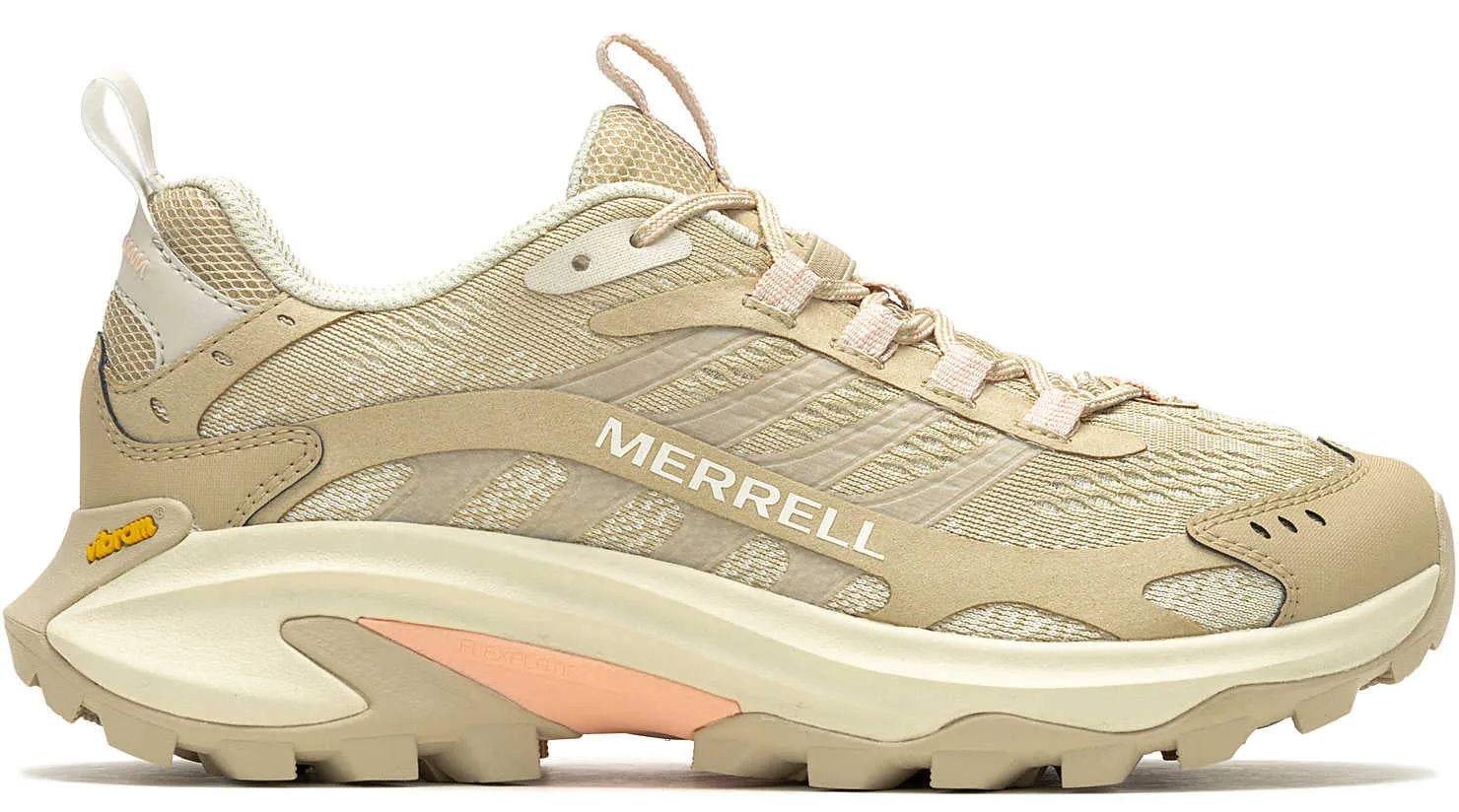 Supportive Merrell Moab Speed 2 WIDE FIT Womens Walking Shoes - Cream