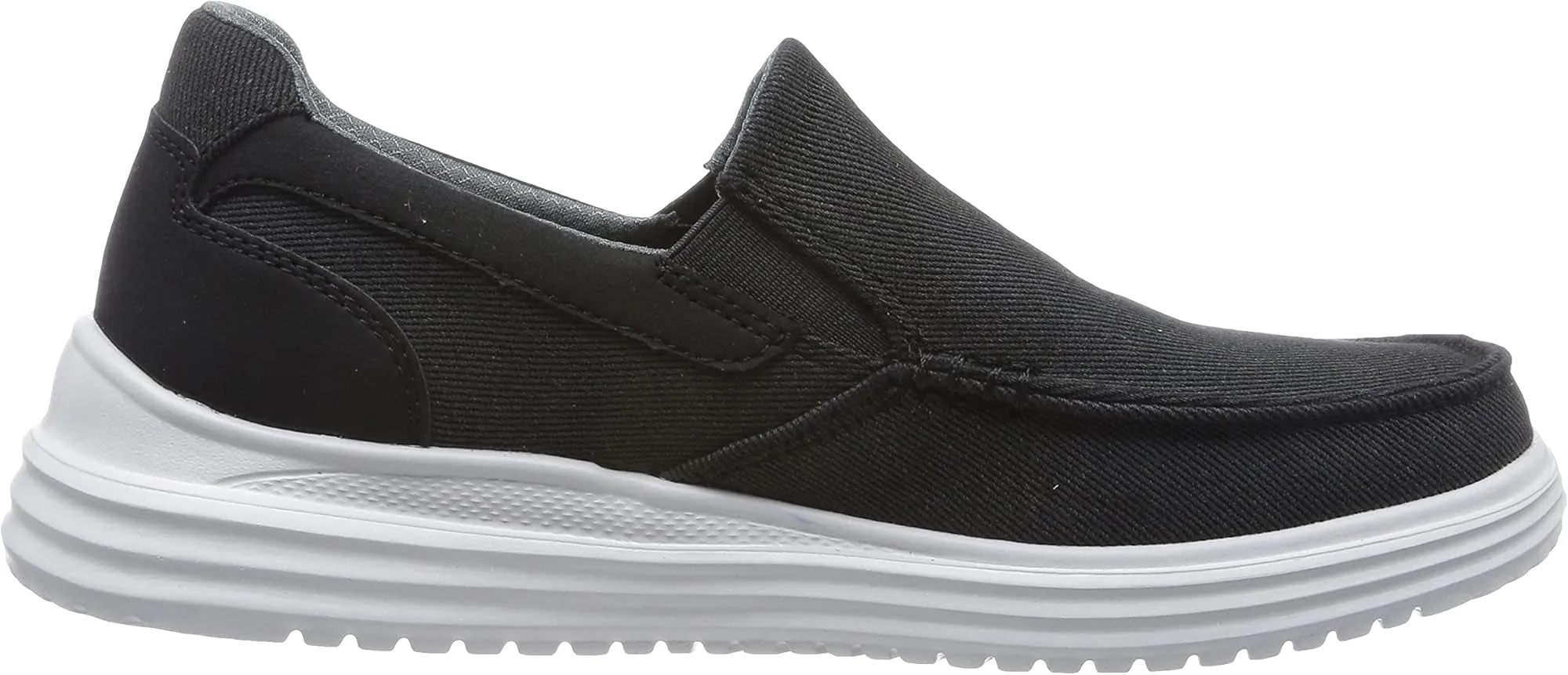 Scratch Resistant Supportive Boots Skechers Proven Suttner Canvas Slip On Mens Walking Shoes - Black