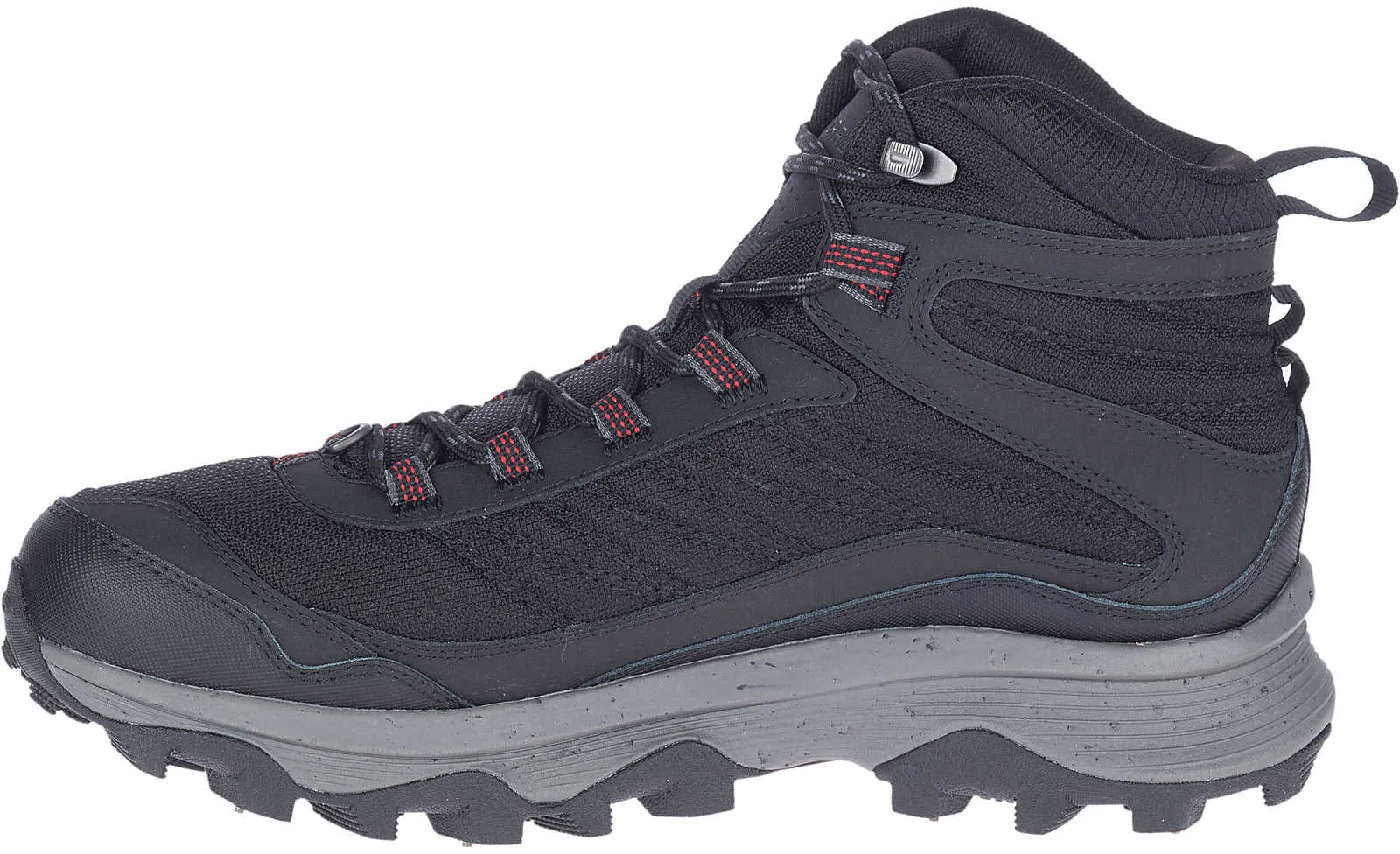 Comfort Lining All-Terrain Stability Merrell Moab Speed Thermo Spike Mid Waterproof Mens Walking Boots - Black