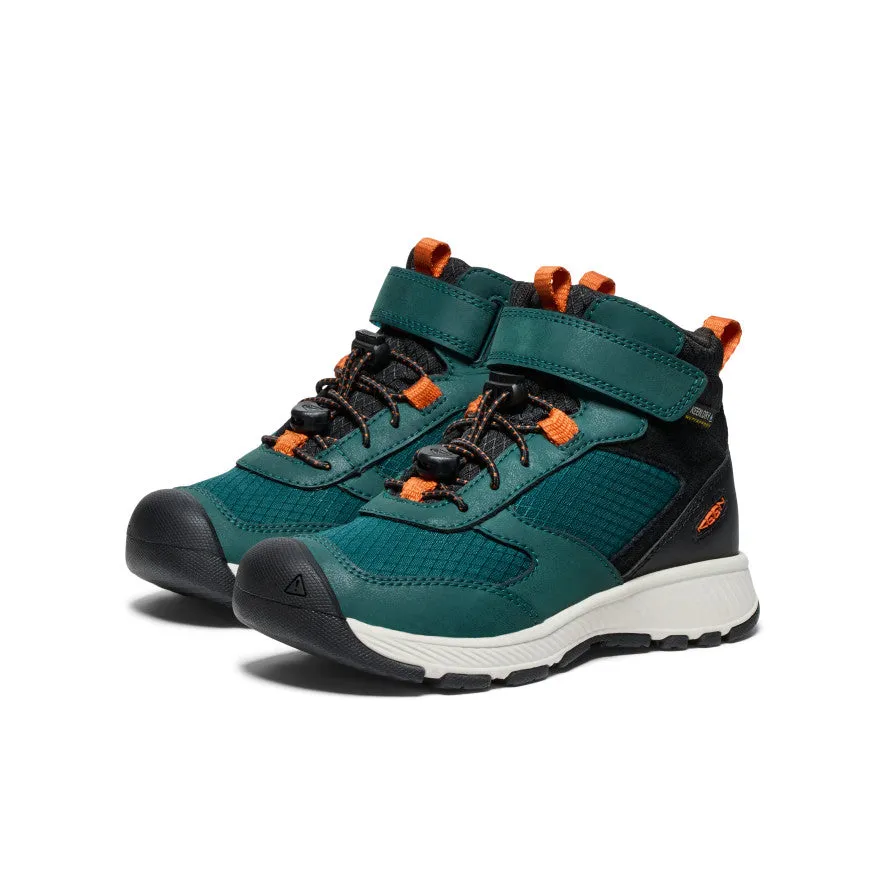 Lifestyle Sport Interior fit hugs the foot with balanced pressure Little Kids' Skua Waterproof Boot  |  Ponderosa Pine/Gold Flame