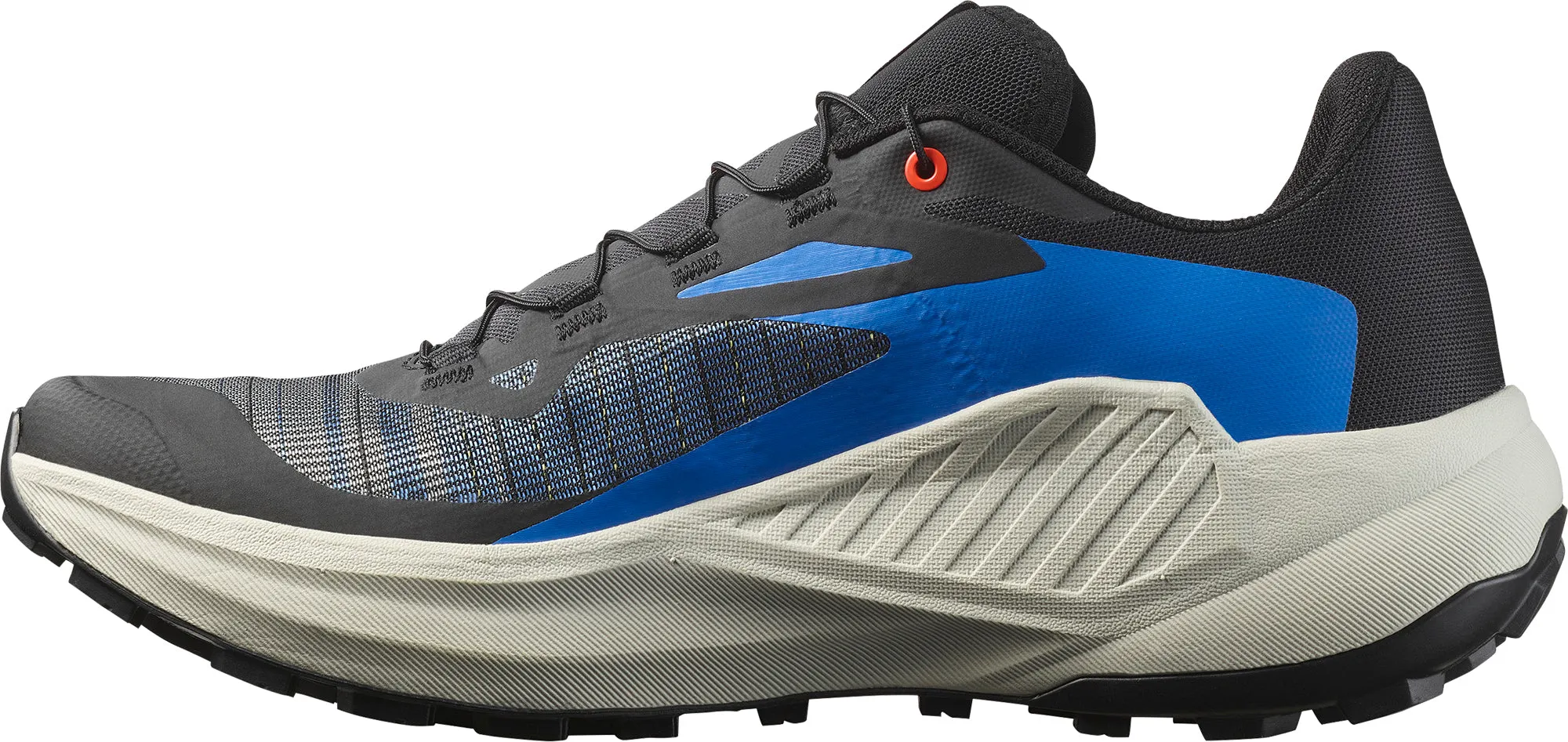 Salomon Genesis Mens Trail Running Shoes - Black Rugged Trail Drive Motion