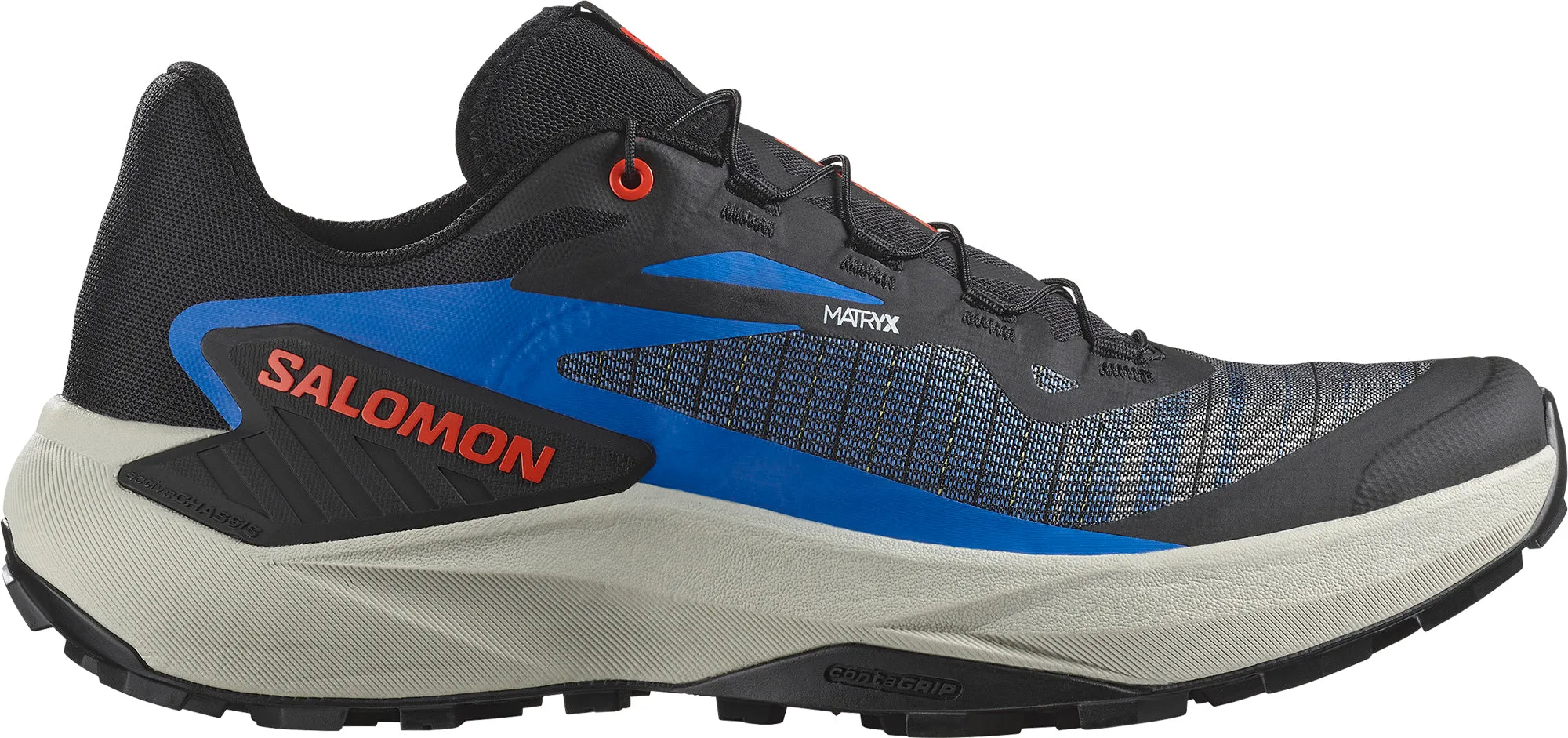 Salomon Genesis Mens Trail Running Shoes - Black Comfortable Heel Long Sessions