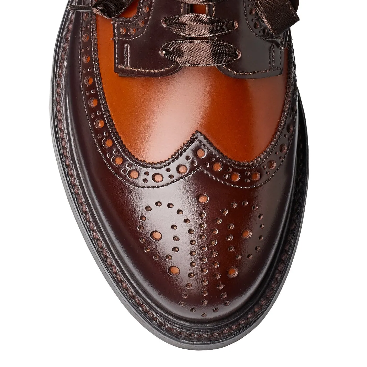 Luna Dark Brown & Tan Cavalry Calf All Day Comfort Effortless Smart Wear