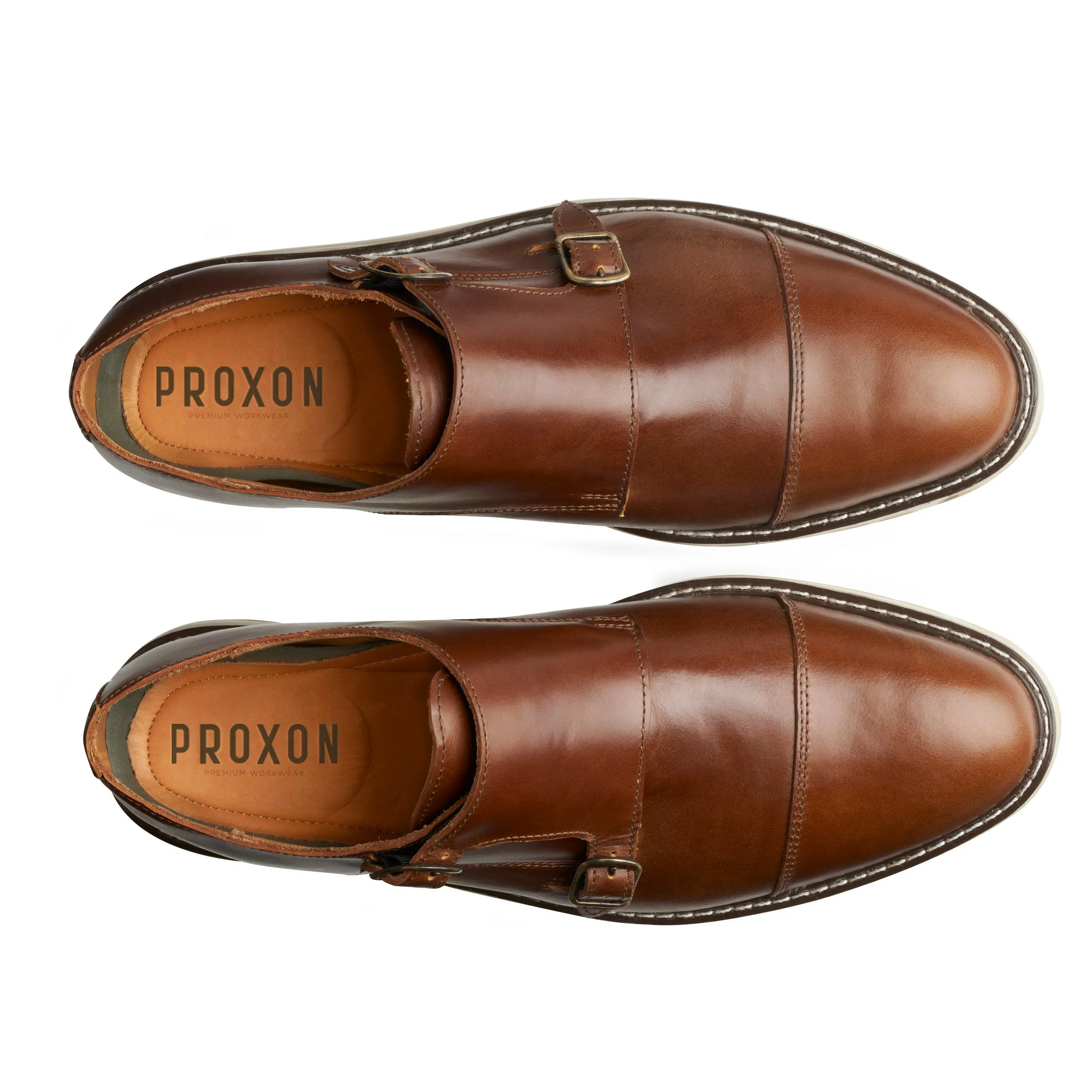 Versatile Look Comfortable Padding STEEL TOE MONK STRAP SHOE GRAND AMBER