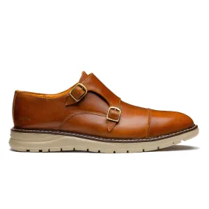STEEL TOE MONK STRAP SHOE GRAND AMBER Chic Leather Look Anti Odor