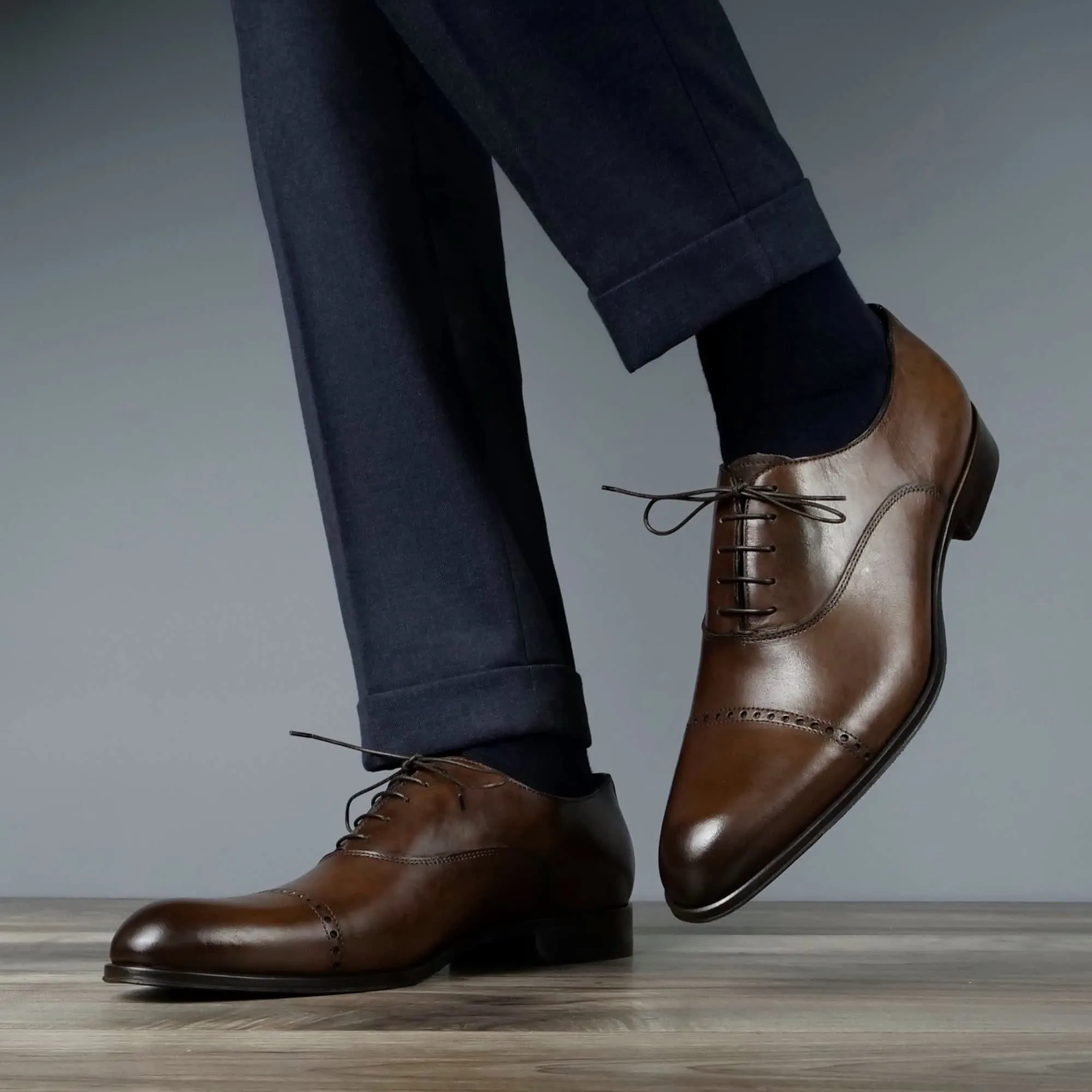 Harrow Cap Toe Oxford Brown Comfort Fit Walk Fashion Shoes