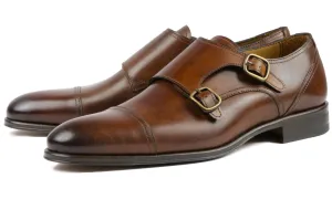 Bourne Monk Strap Tan Suede Feel