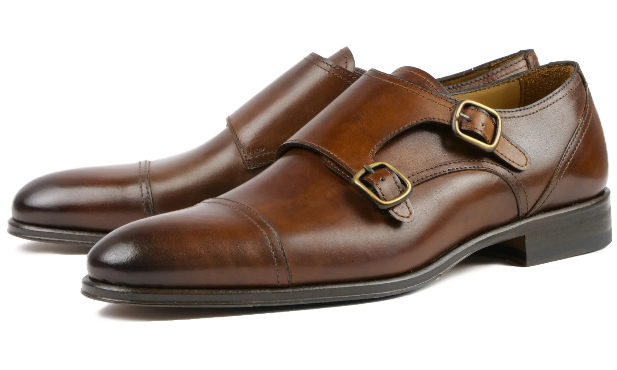 Bourne Monk Strap Tan Suede Feel