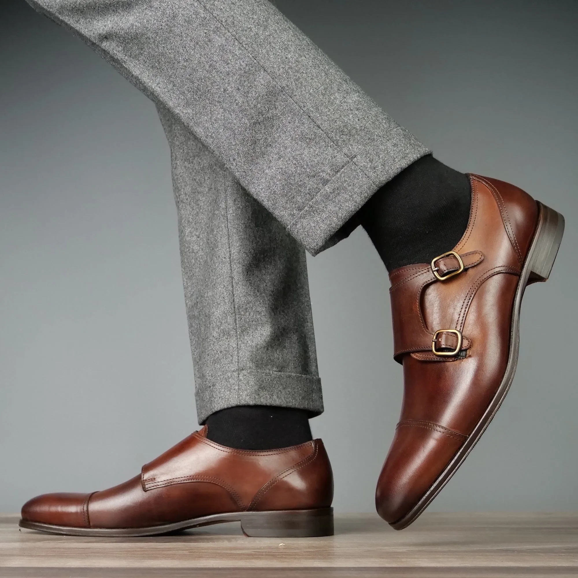 Anti Slip Bourne Monk Strap Tan