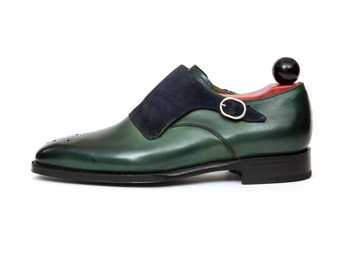 Corliss - MTO - Forest Green Calf / Navy Suede Seamless Stitching Polish Trim