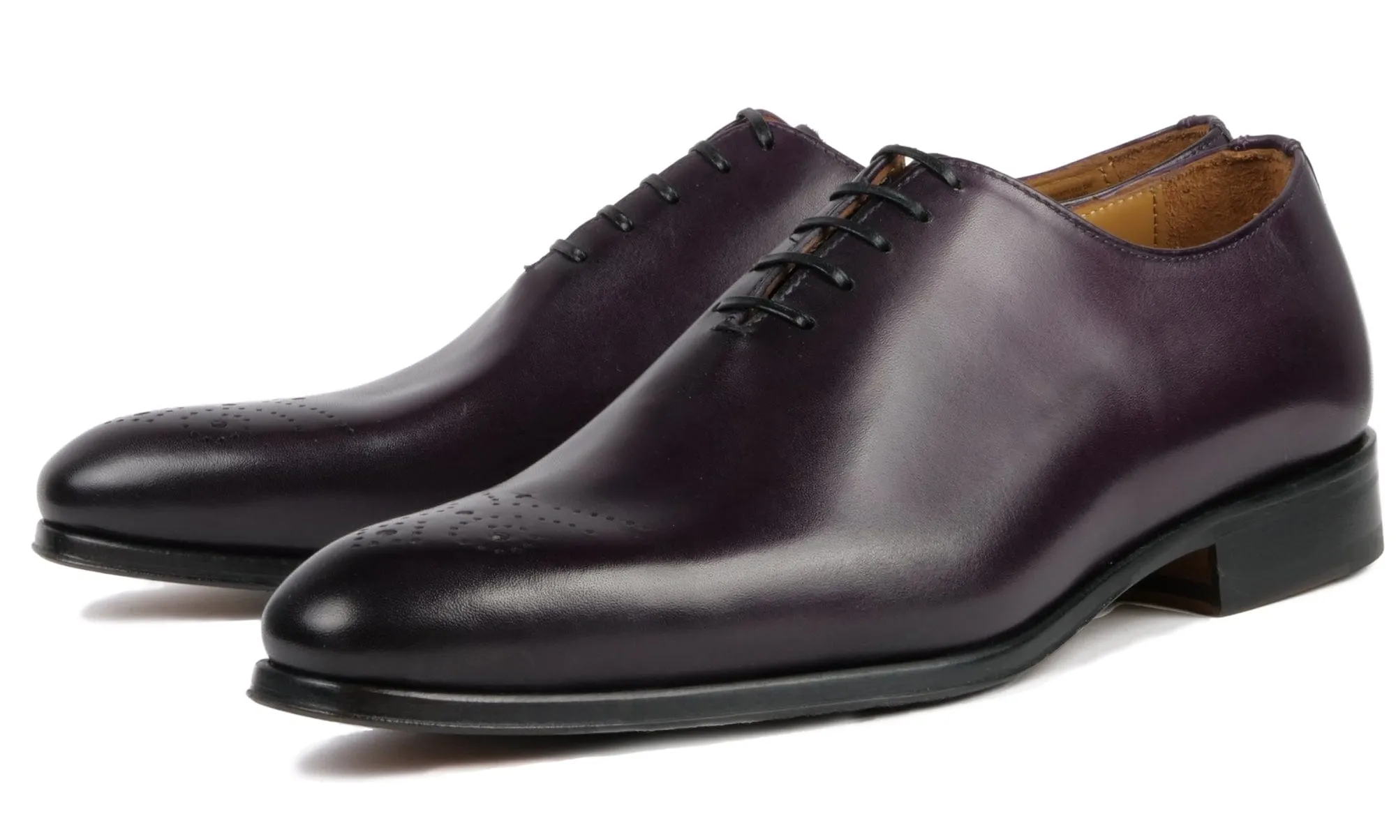 Ellington Wholecut Brogue Aubergine Chic Walking Shoes