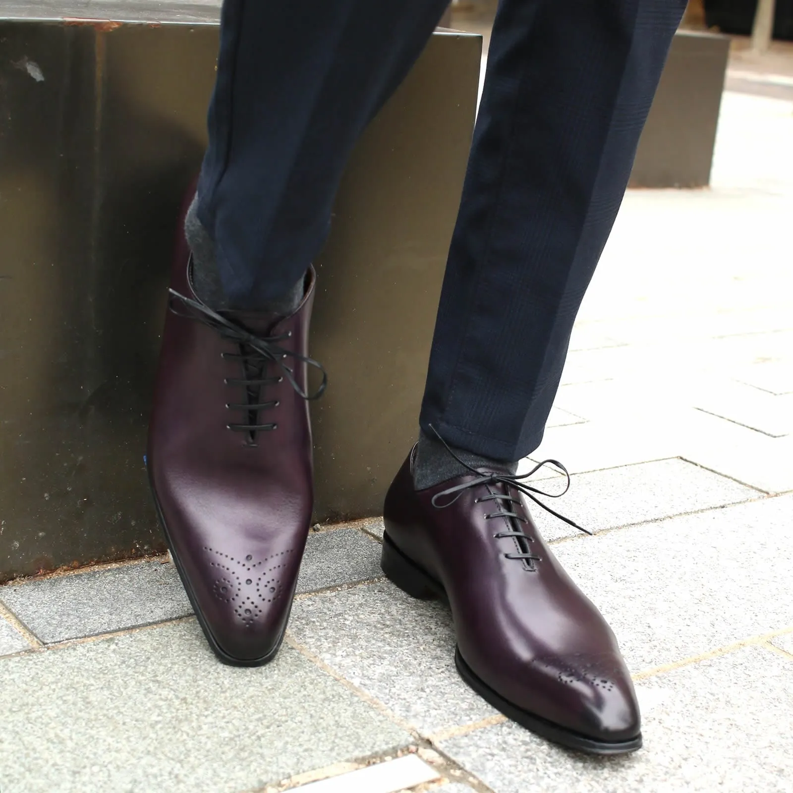 Ellington Wholecut Brogue Aubergine Premium Comfort On The Move