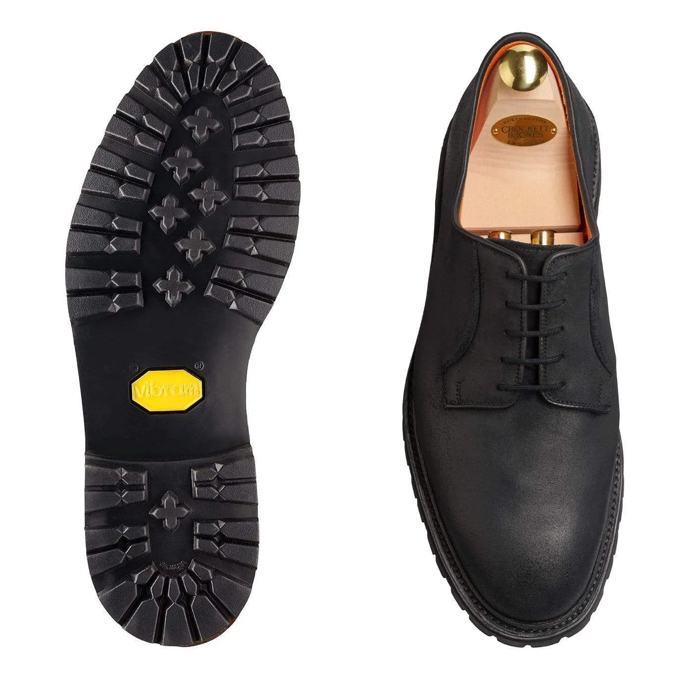 Event Ready Style Polished Form Lanark 3 Black Rough-Out Suede