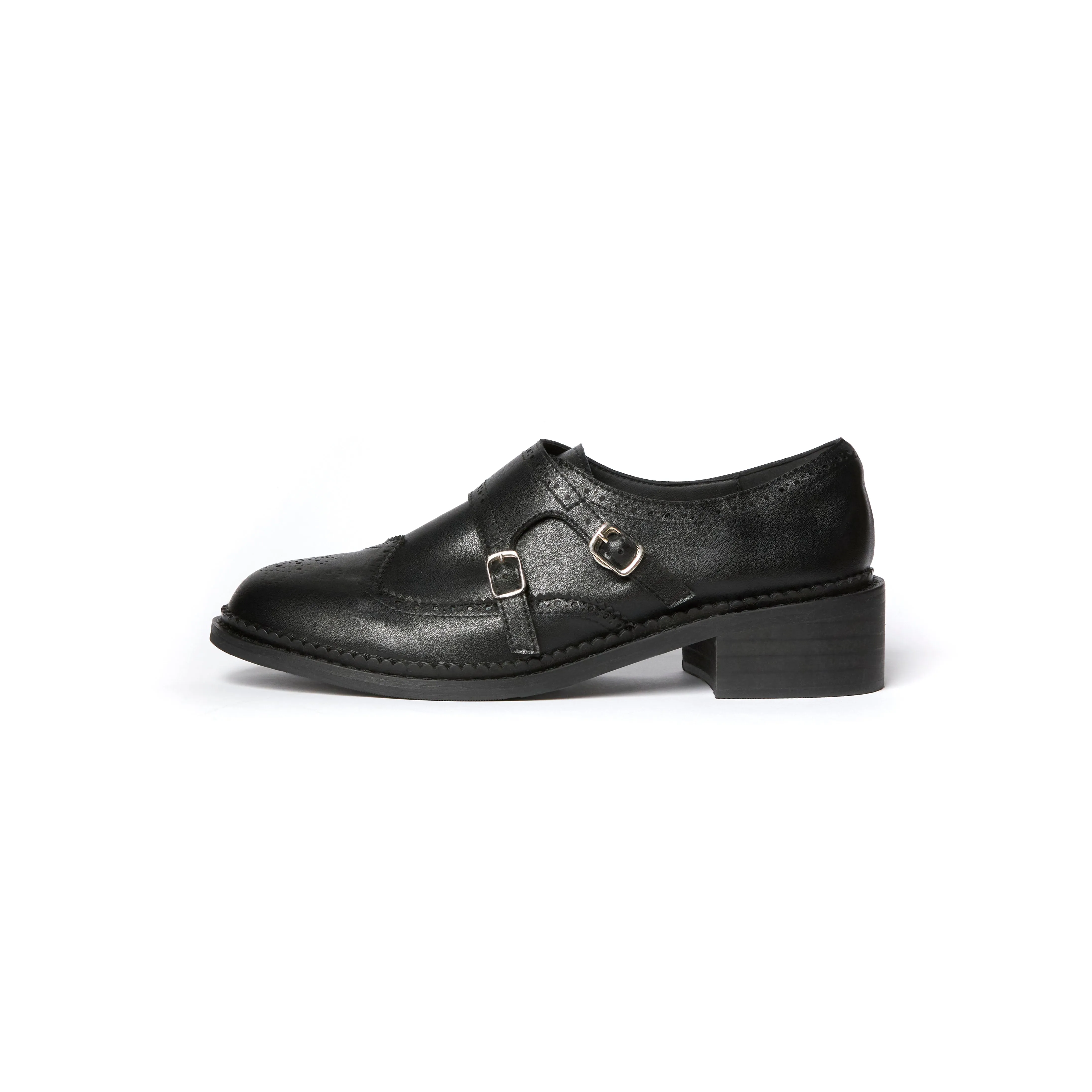 Beloved Wingtip Double Monk - Black (BLK) Icon Mode Suede Smooth