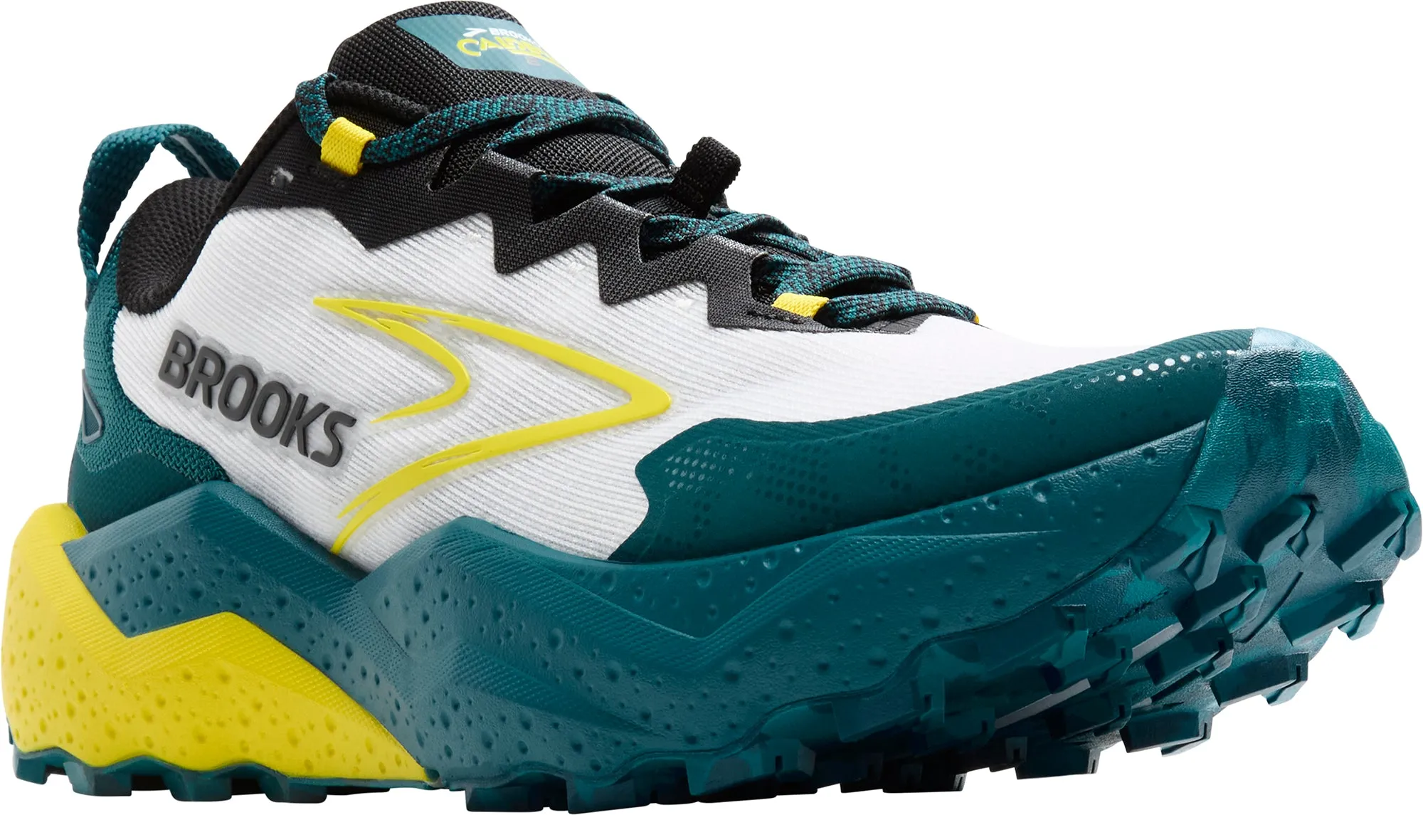 Brooks Caldera 8 Mens Trail Running Shoes - White Foot Motion