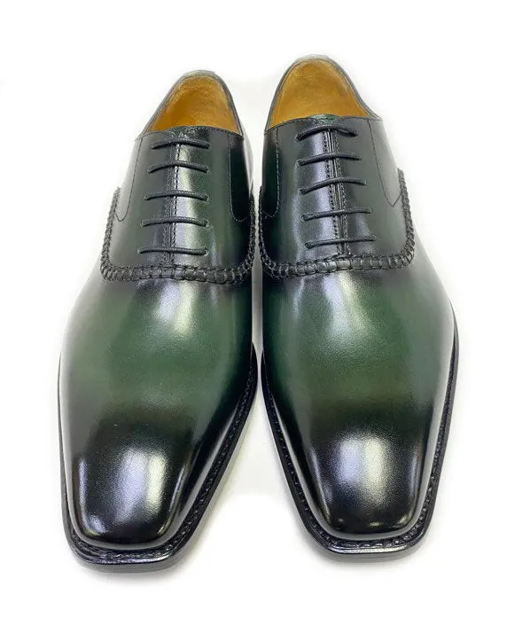 Training Mode "Daniel" Burnished Calfskin Lace-Up Oxford Olive