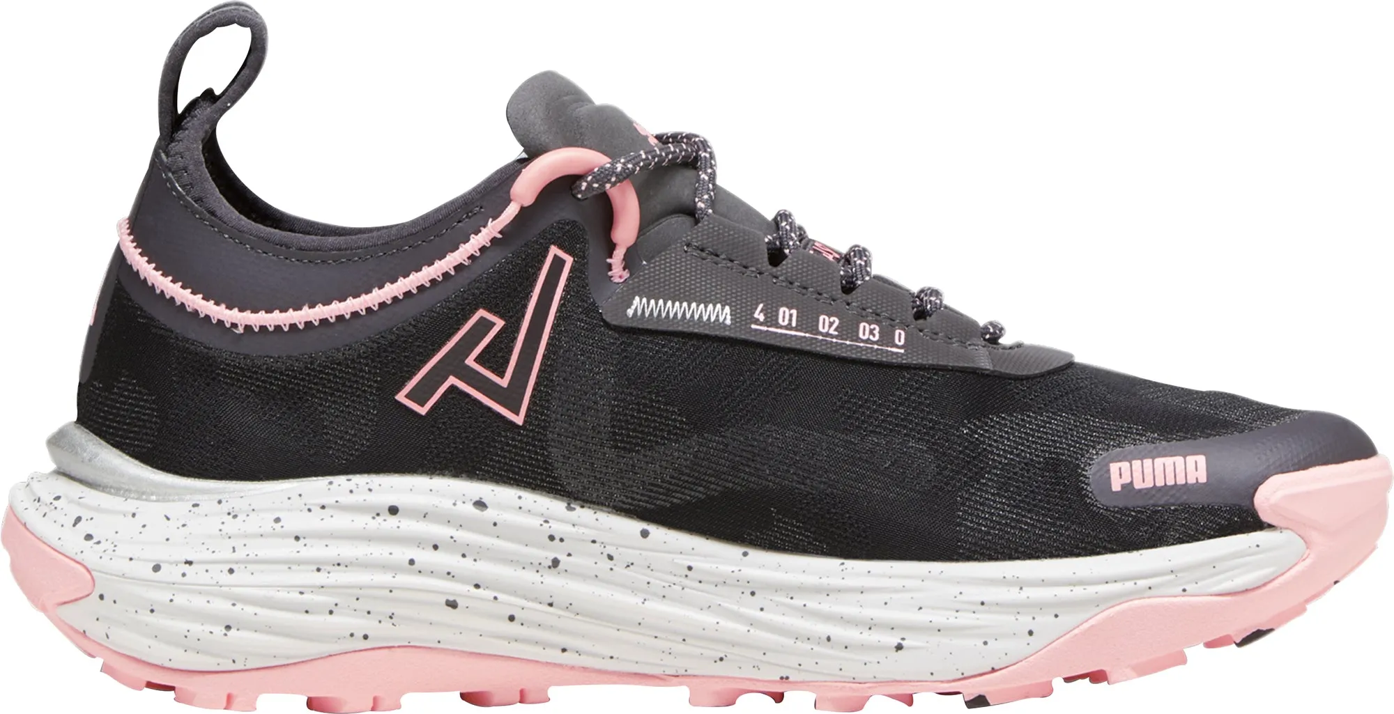 Uppers are crafted to reduce irritation and heat buildup Exercise Power Puma Voyage Nitro 3 Womens Trail Running Shoes - Grey