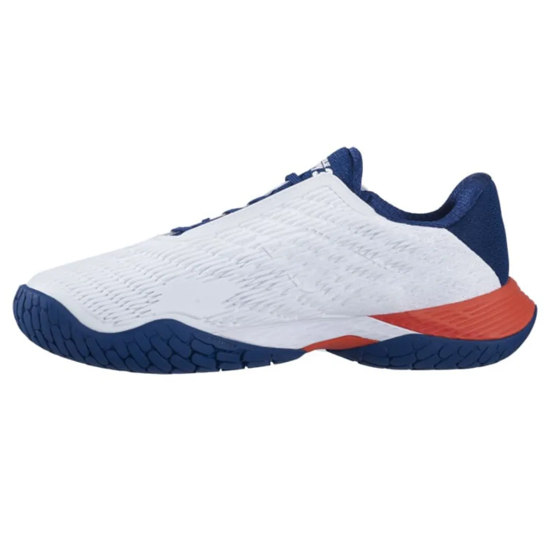 Training session Babolat Propulse Fury 3 All Court White/Estate Blue Men Tennis Shoes