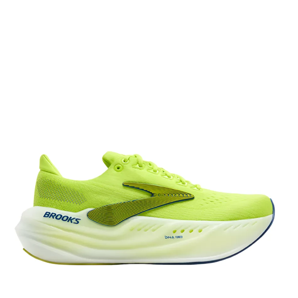 running in the city Brooks Men's Glycerin Max Running Shoes in Lime/Navy Peony/White AW25