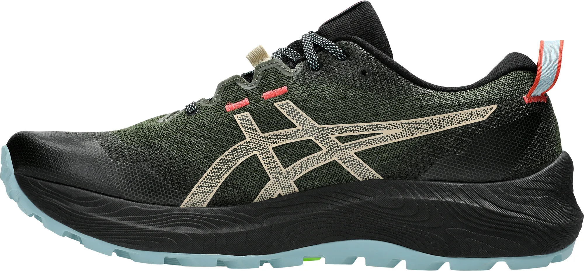 Asics Gel Trabuco 12 Mens Trail Running Shoes - Green Loose Fit Gym Friendly