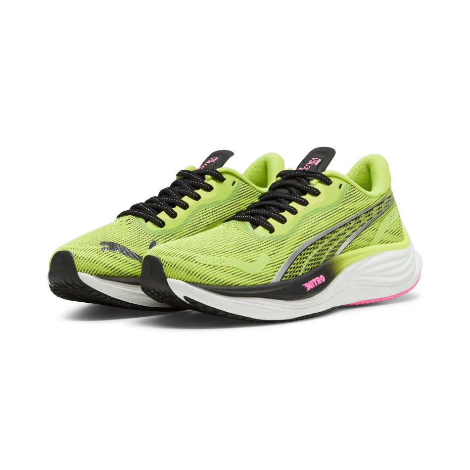 Puma Velocity Nitro 3 Women's  Running Shoes SS24 Lime Pow-PUMA Black-Poison Pink yellow running shoes