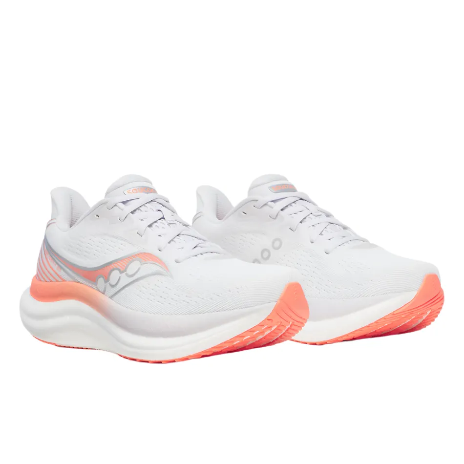 Race ready elevated - heel shoes Saucony Women's Triumph 23 Running Shoes in White/Wistful - Online Exclusive