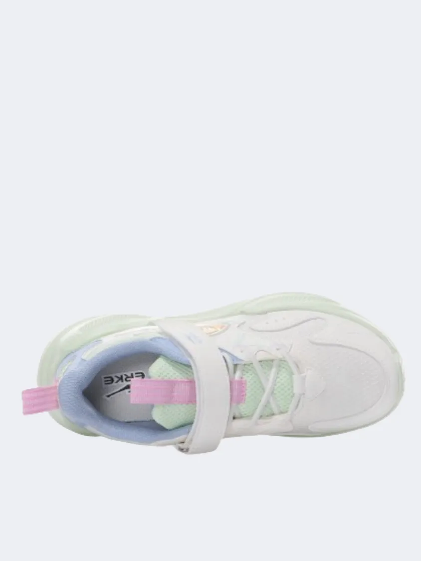 Erke Casual Gs-Girls Lifestyle Shoes White/Icy Green Icon Walk
