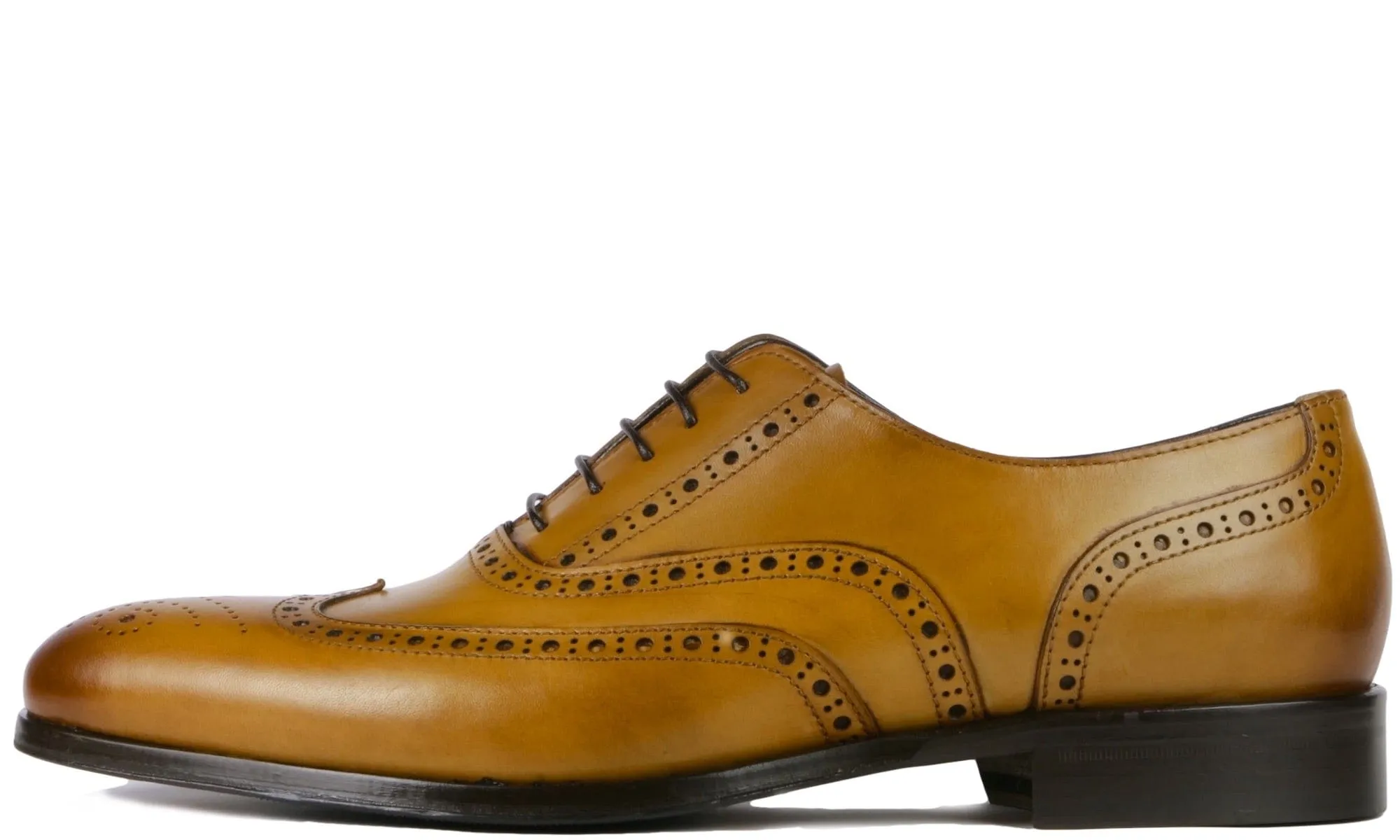 Cambridge Wingtip Oxford Brogue Almond Tan Leather Wear
