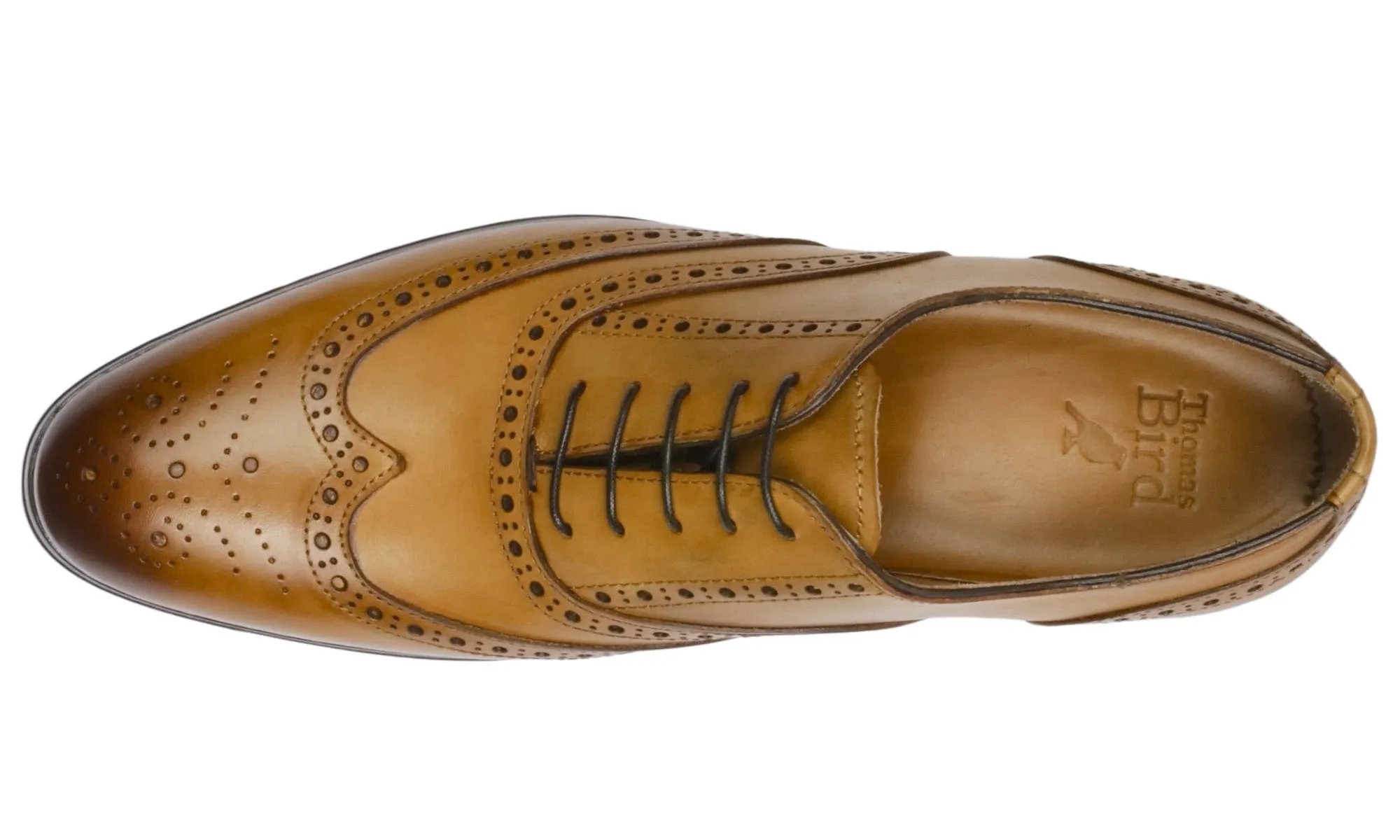 Cambridge Wingtip Oxford Brogue Almond Tan Office Shoes
