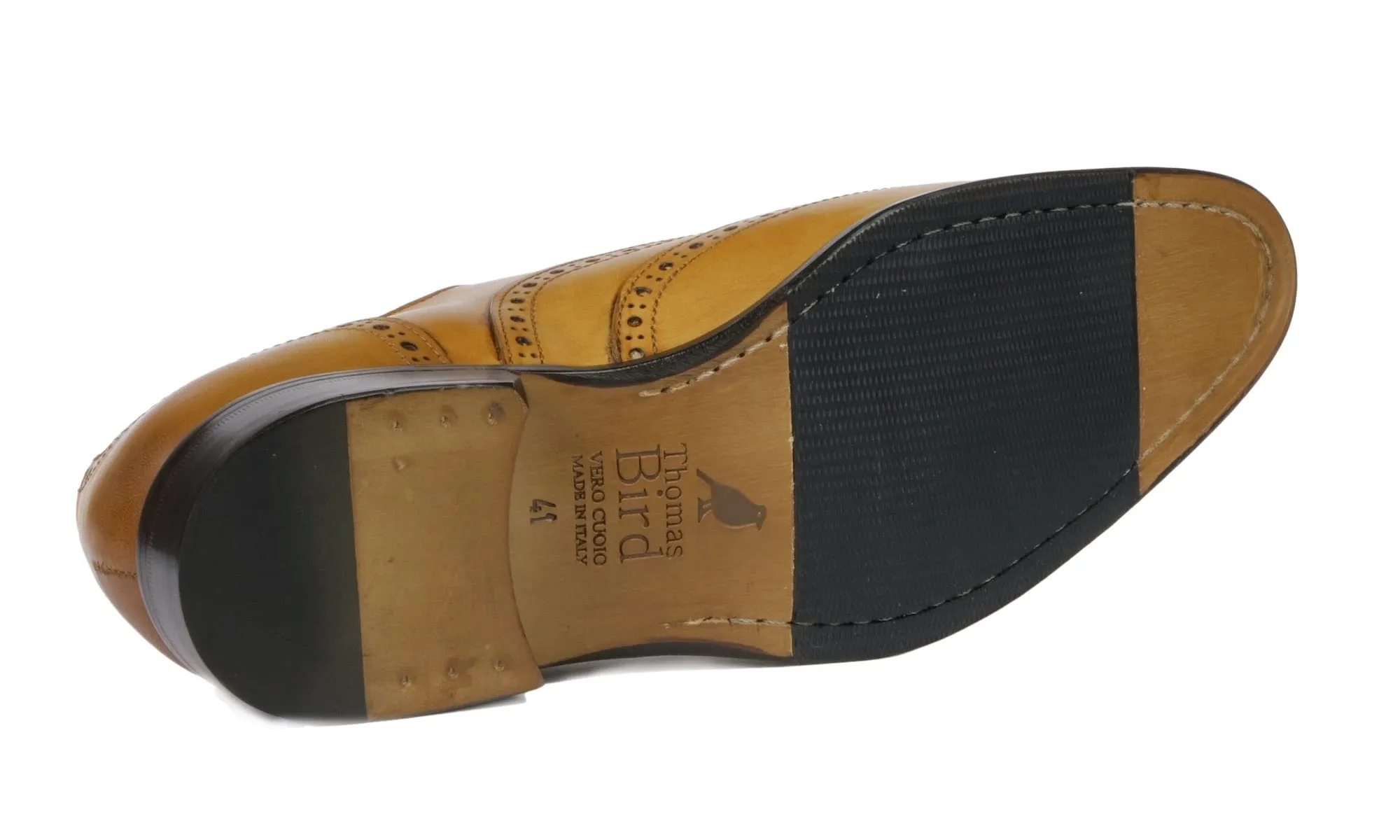 Superior Quality Cambridge Wingtip Oxford Brogue Almond Tan
