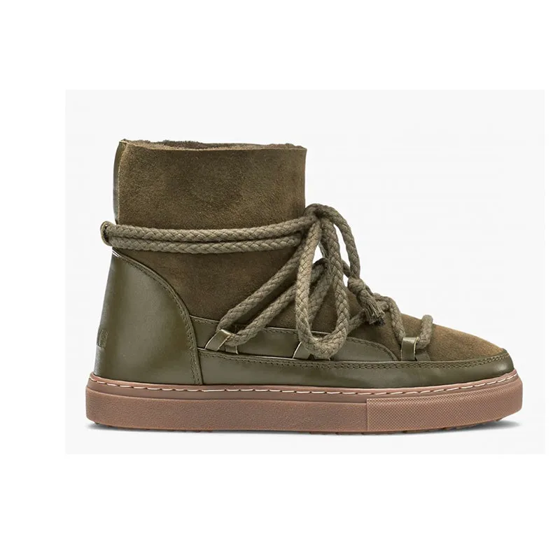 Cold Safe Travel Footwear INUIKII Sneaker Classic Olive Green Boots