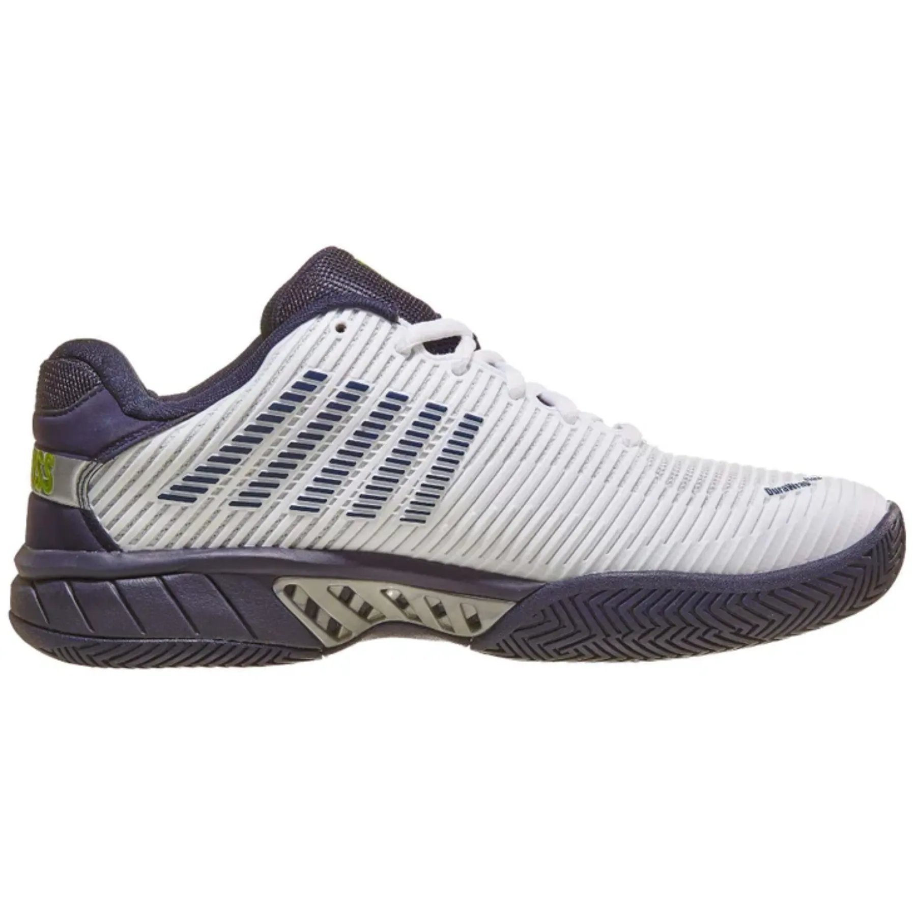 Long distance K Swiss Hypercourt Express 2 White/Peacoat/Silver Men Tennis Shoes