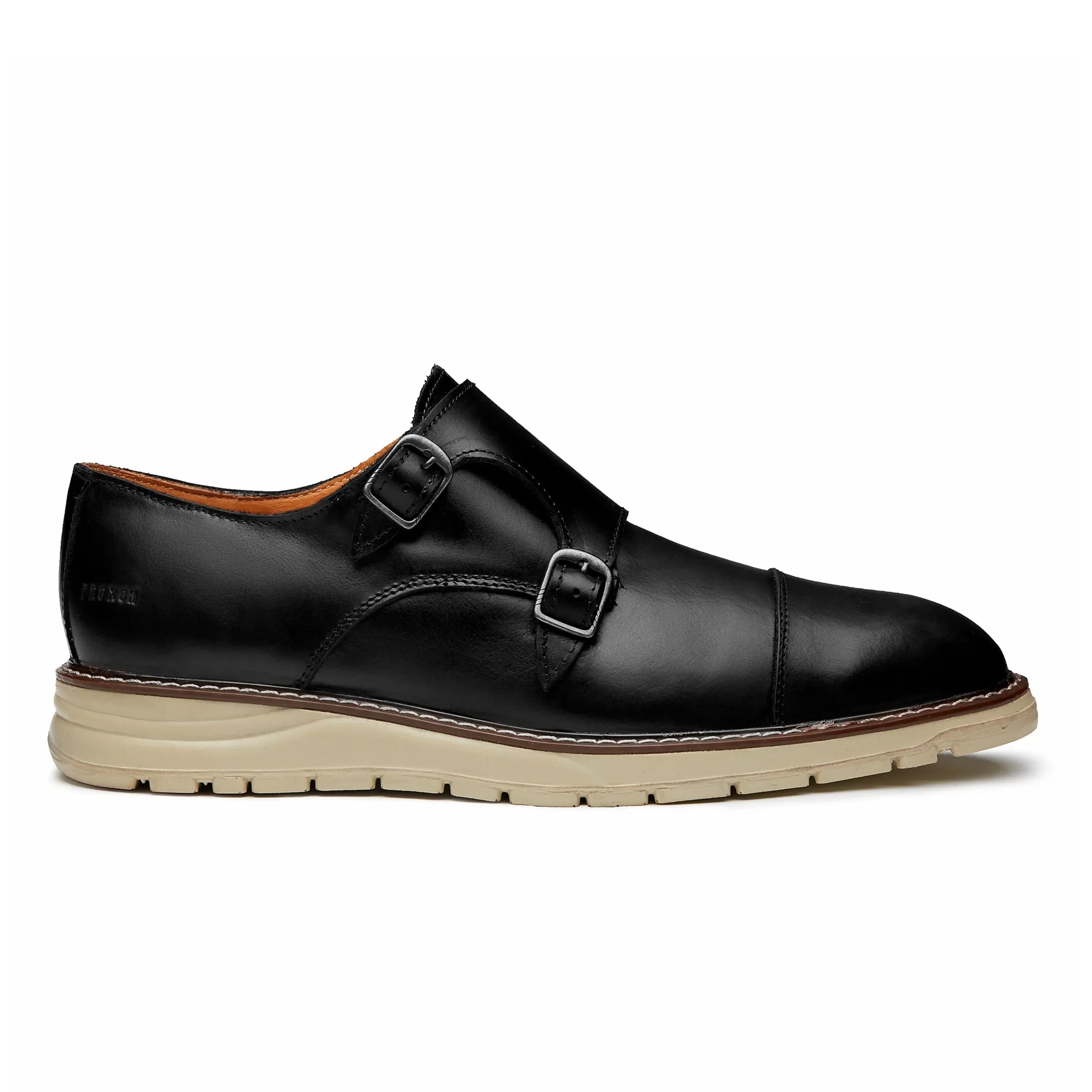 Soft Leather STEEL TOE MONK STRAP SHOE GRAND BLACK