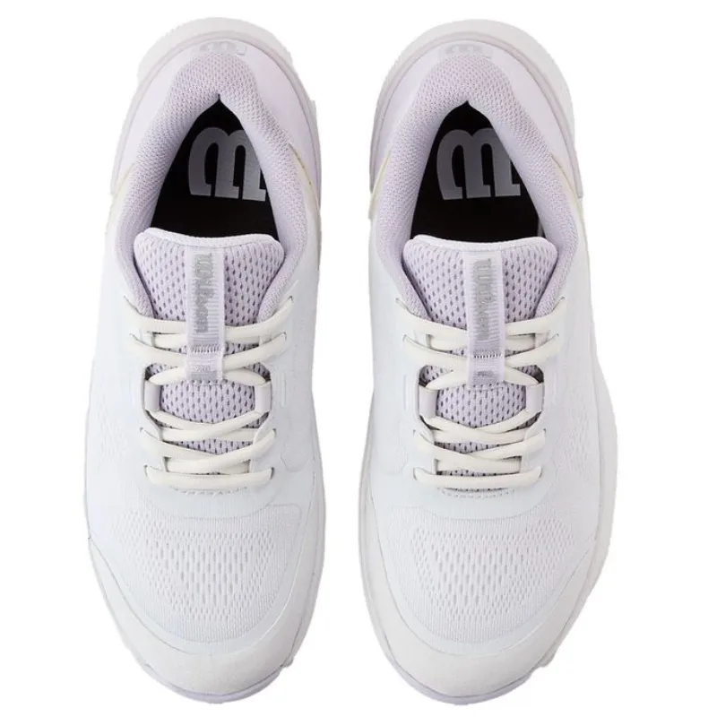 Soft Footbed Adjustable Straps Wilson Intrigue Pro IW Womens Tennis Shoe - White/Lavender
