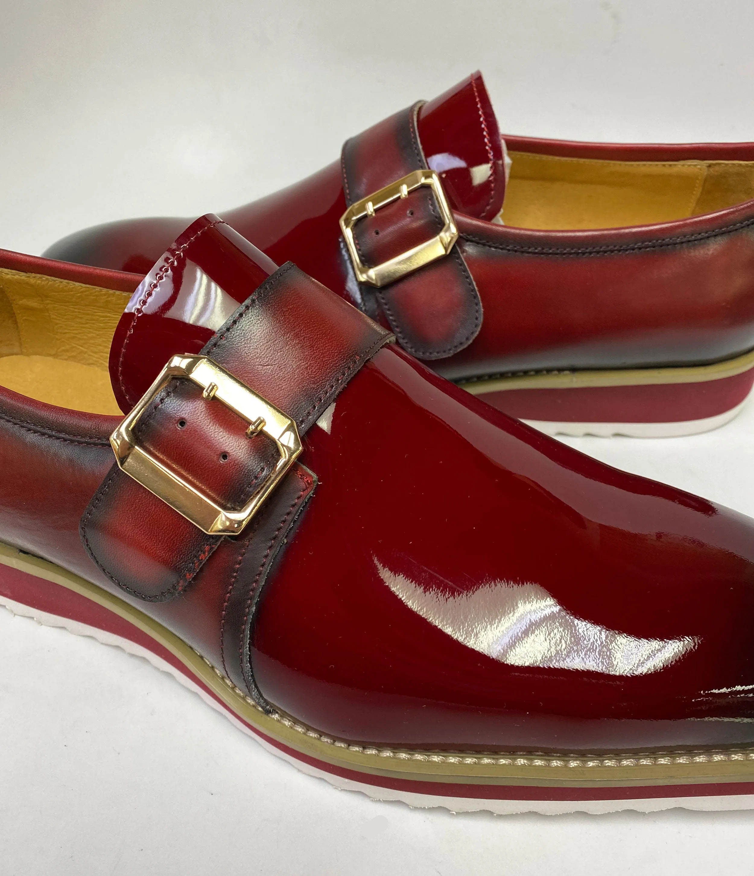 Style: 515-38P-Burgundy Flat Sole