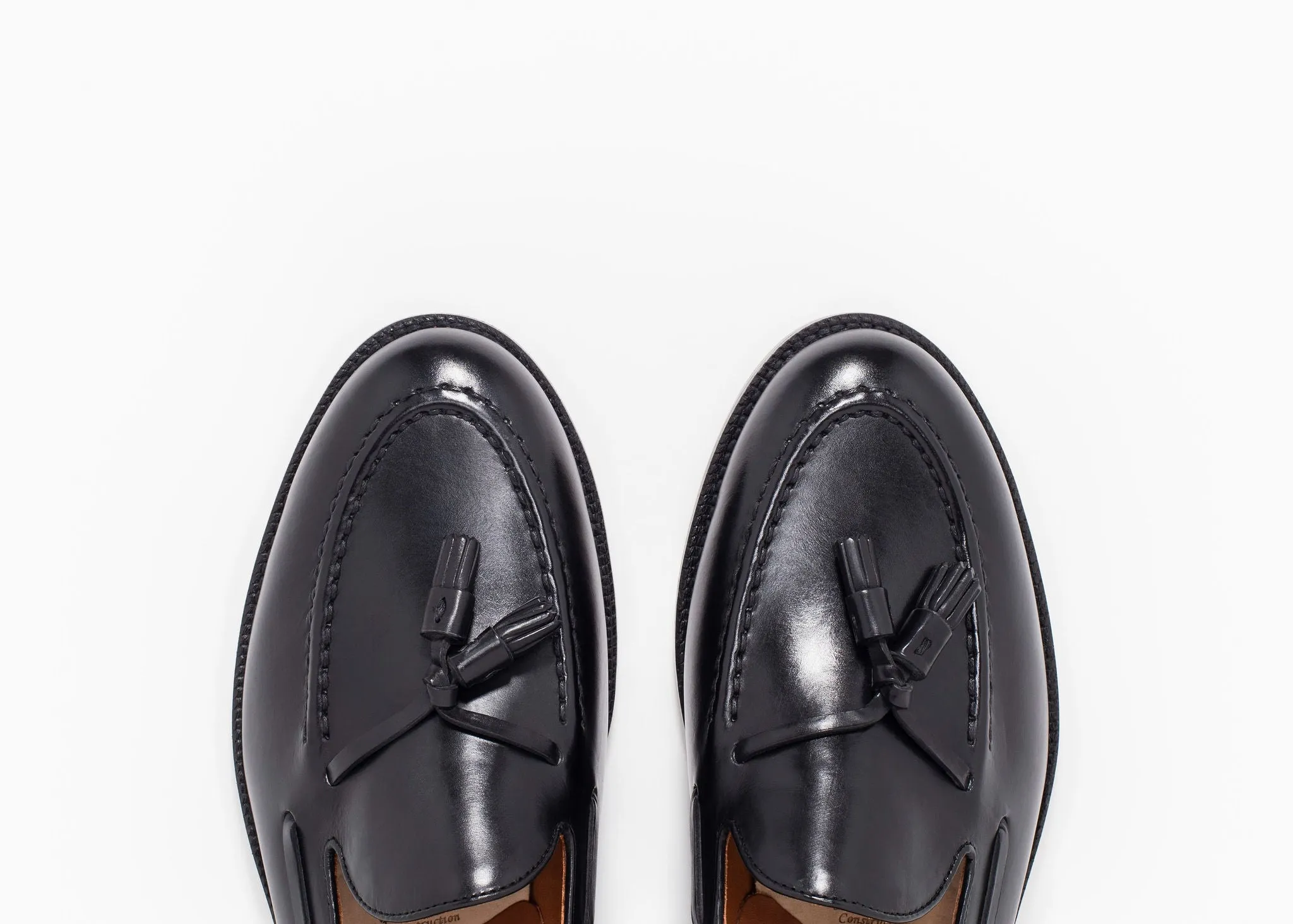Tassel Loafer Black Calf Breathable Cushioning