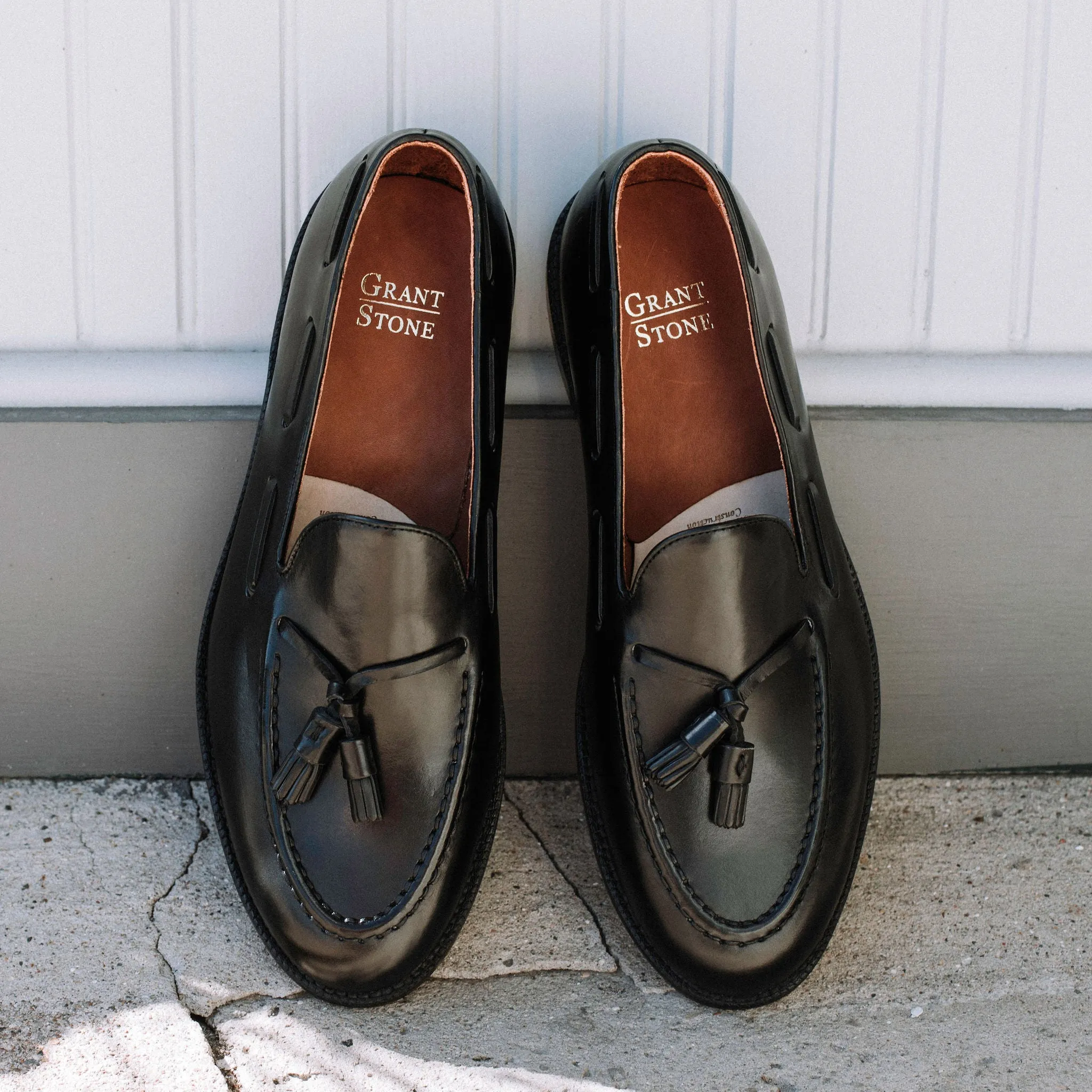 Tassel Loafer Black Calf Step Steady Loose Fit