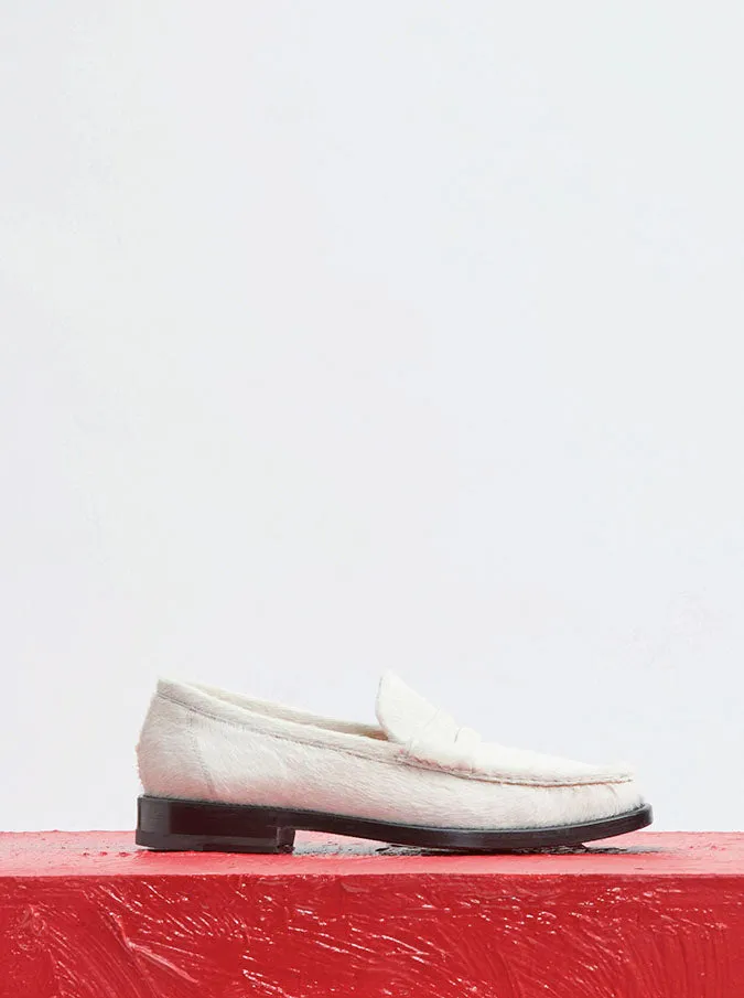 Pierre Loafer in Ivory Pony Hair Casual Support