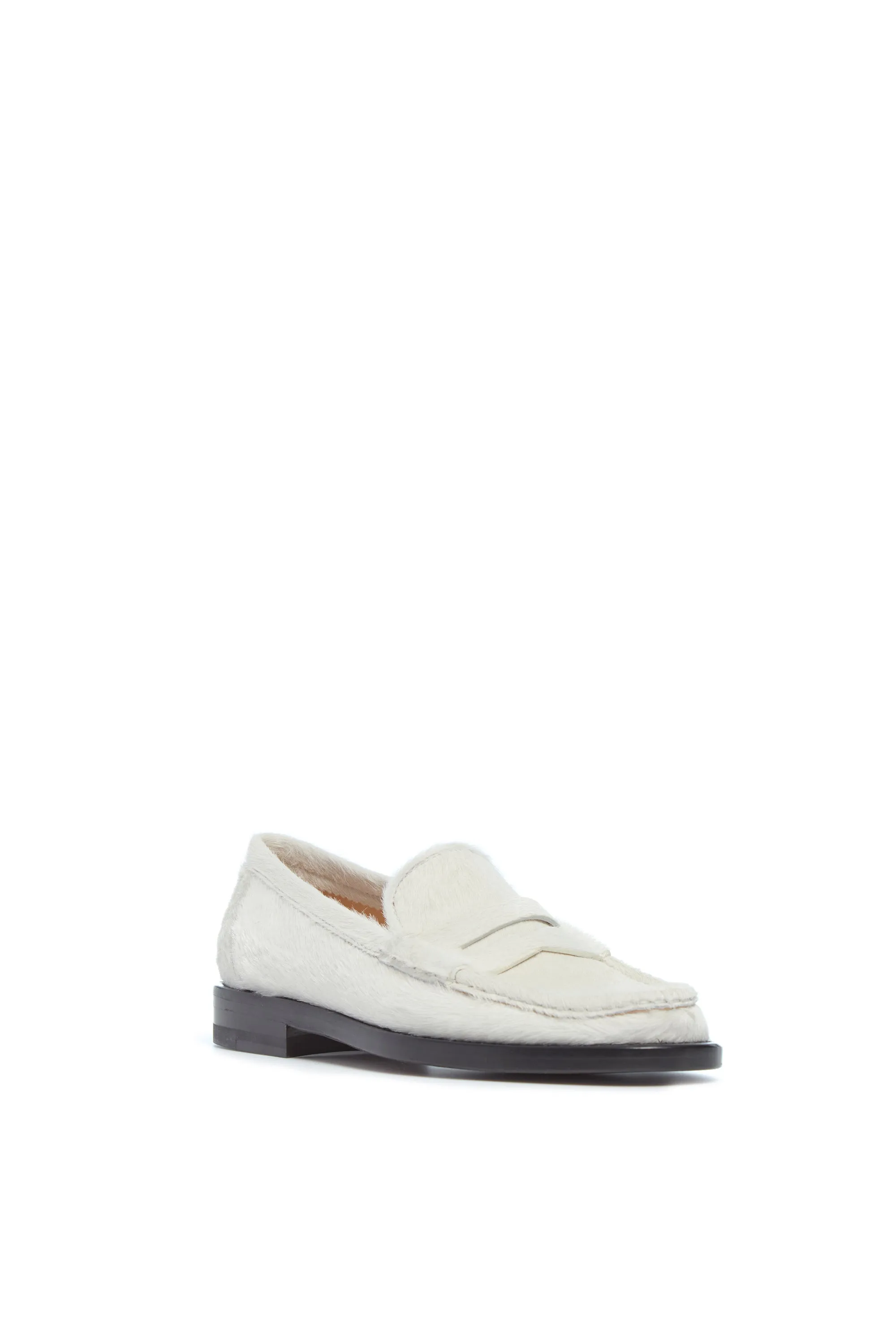 Pierre Loafer in Ivory Pony Hair Neat Walk Grass Lane