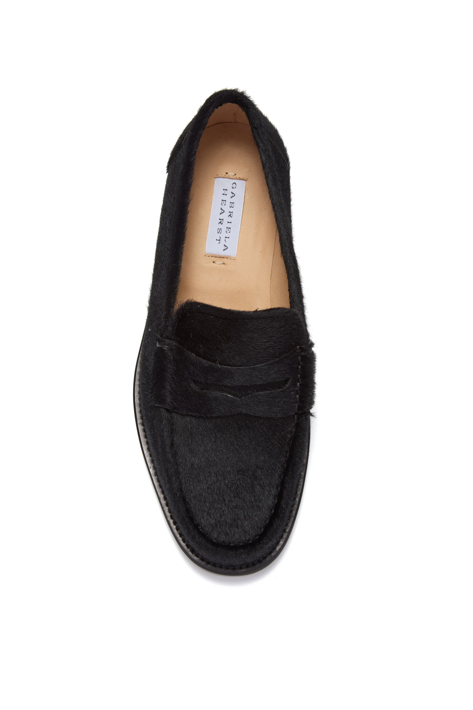 sunset ride Modern Ease Pierre Loafer in Black Pony Hair