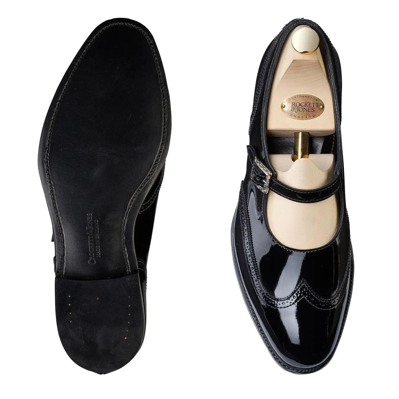 Mary Black Patent Bespoke Edge Top Look