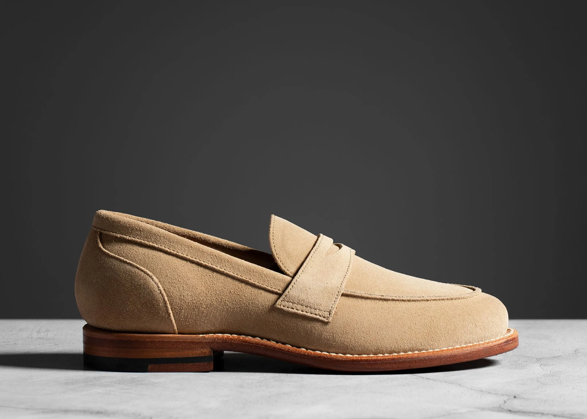 Clara Penny Loafer Tan Suede Waxed Laces Everyday Shoes
