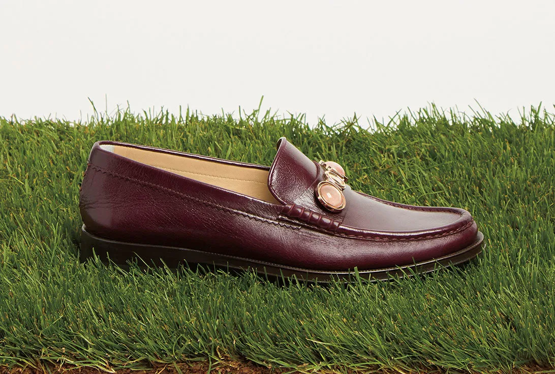 Gallery Tour Melchora Stone Loafer in Bordeaux Leather