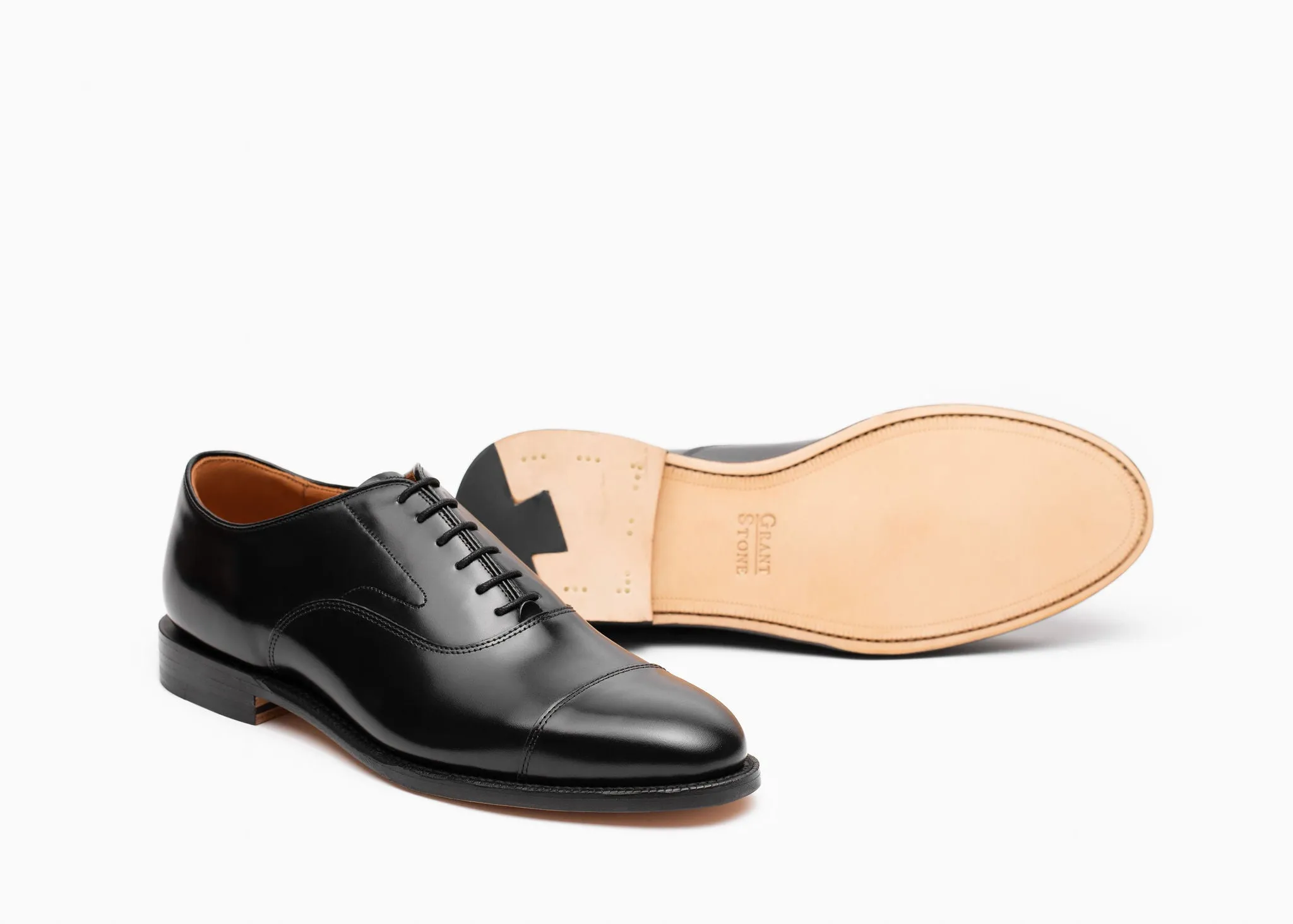 Moisture wicking Premium Durability Cap Toe Oxford - Black